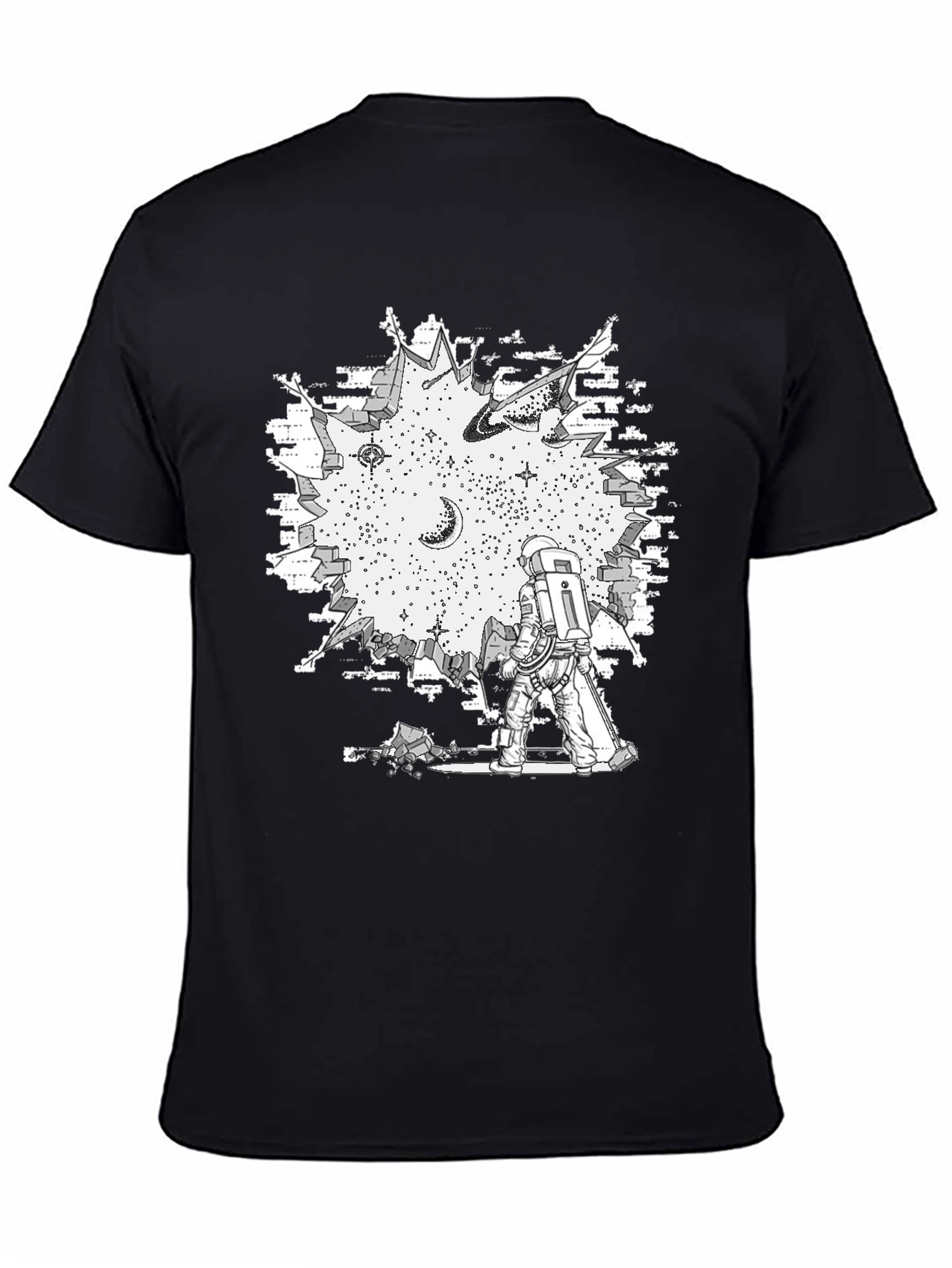 Black Astronaut Wall Break Graphic T-Shirt view 4