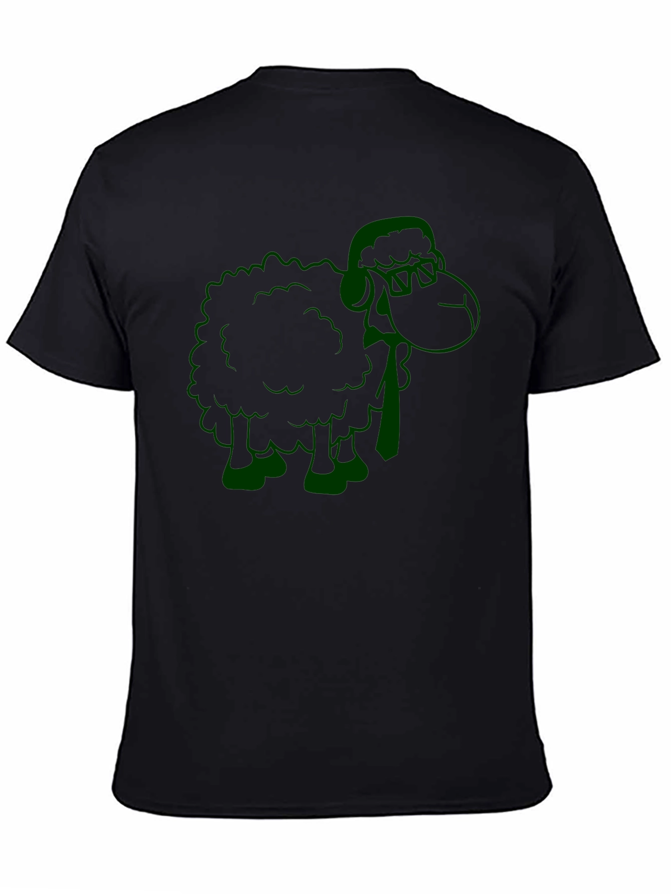 Black Green Sheep Graphic Black T-Shirt view 4