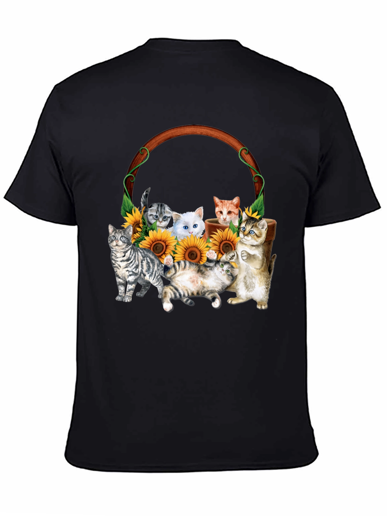 Black Cats and Sunflowers Graphic Tee view 4
