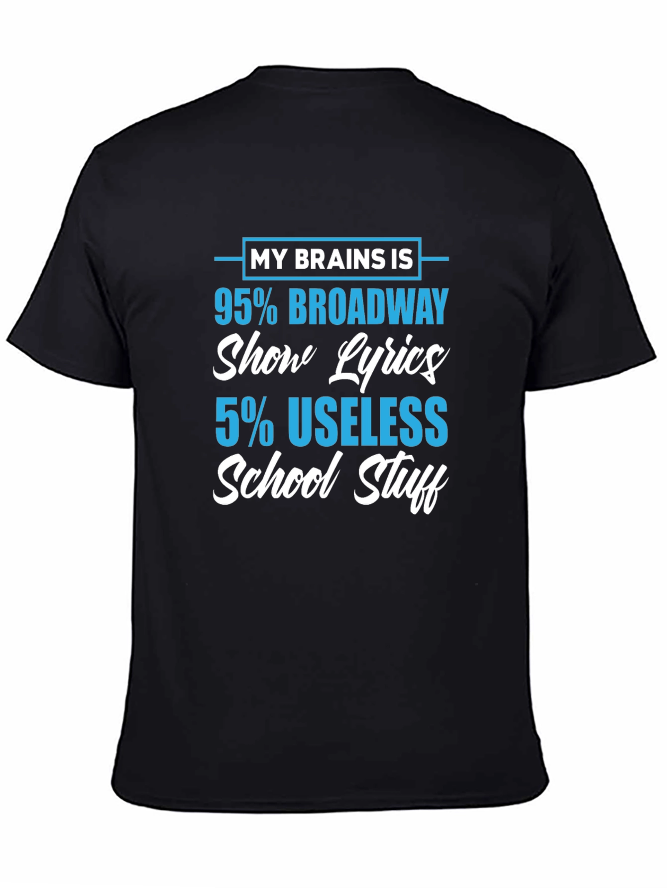 Black Broadway Show Lyrics T-Shirt view 4