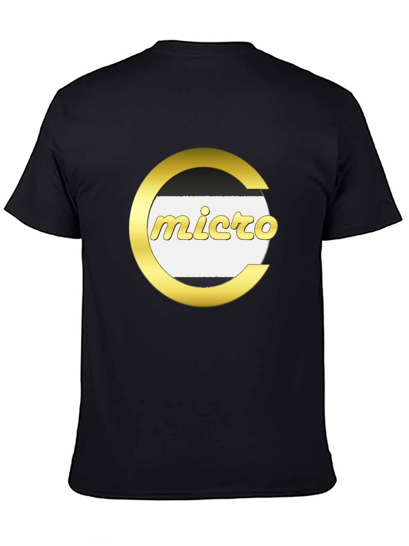 Black Micro Graphic Tee - Black Cotton Blend view 4