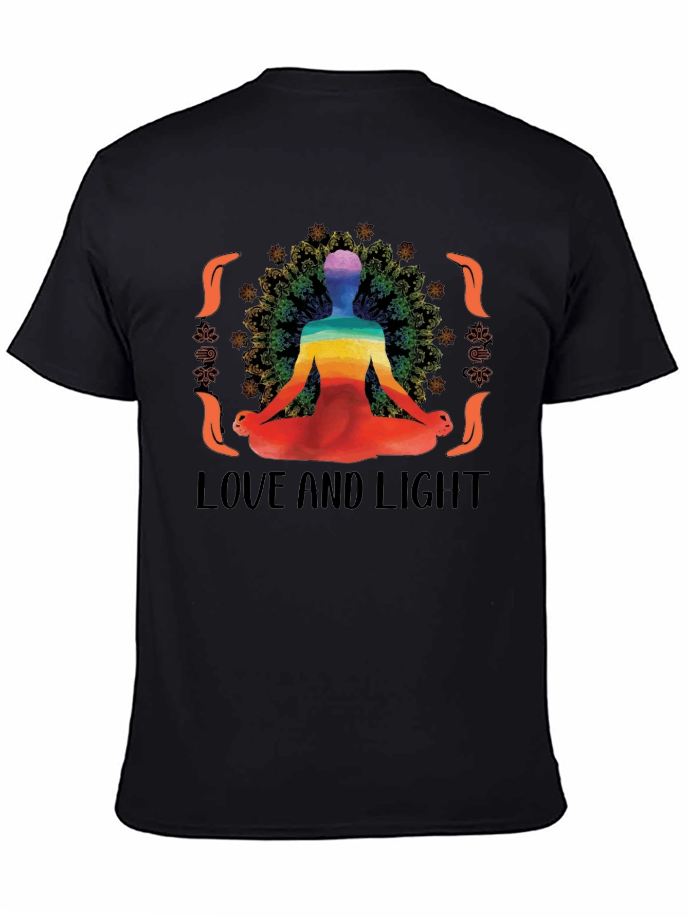 Black Yoga Love and Light Graphic Tee - Black Cotton Blend view 4