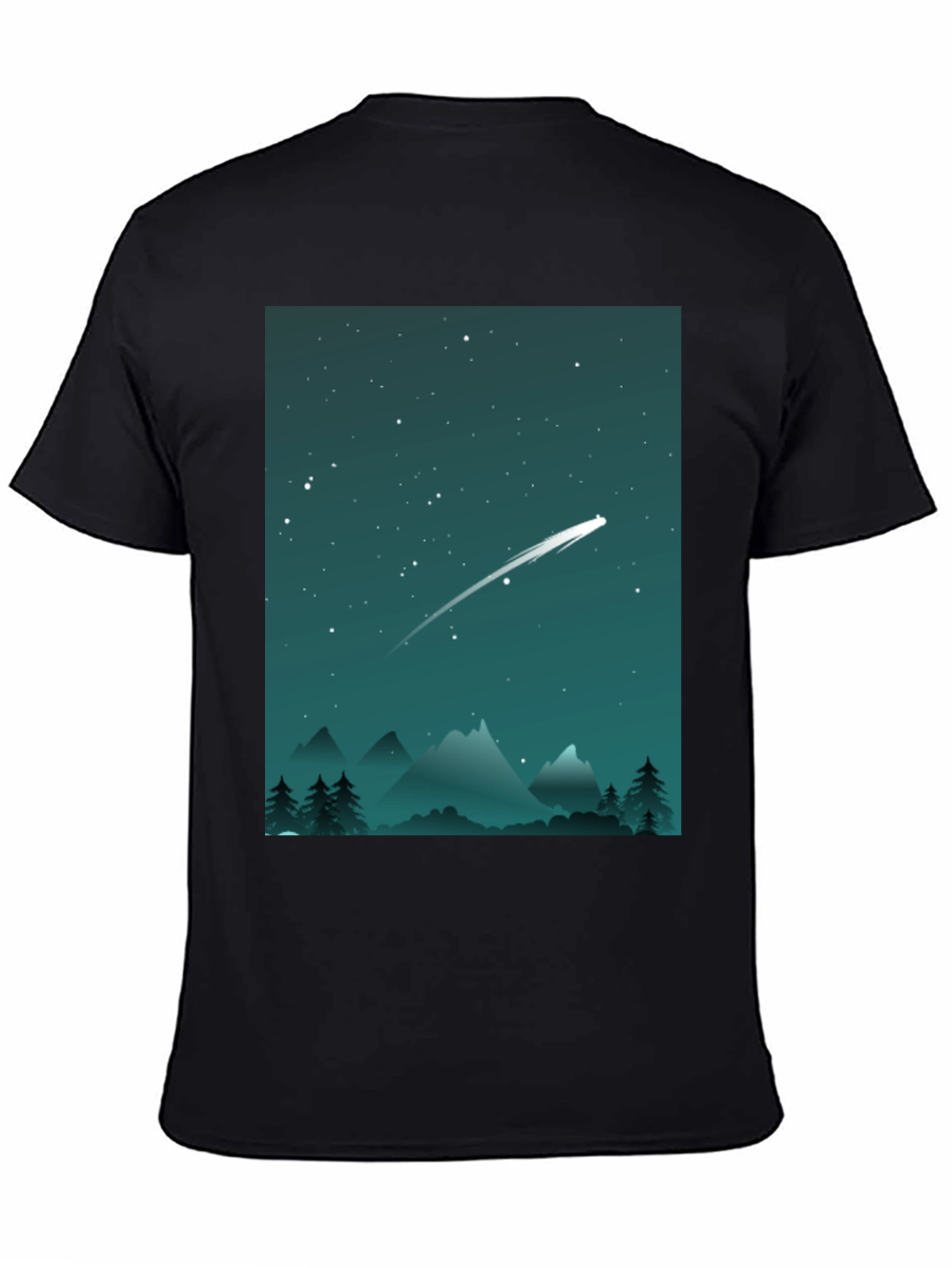 Black Starry Night T-Shirt - Celestial Adventure view 4