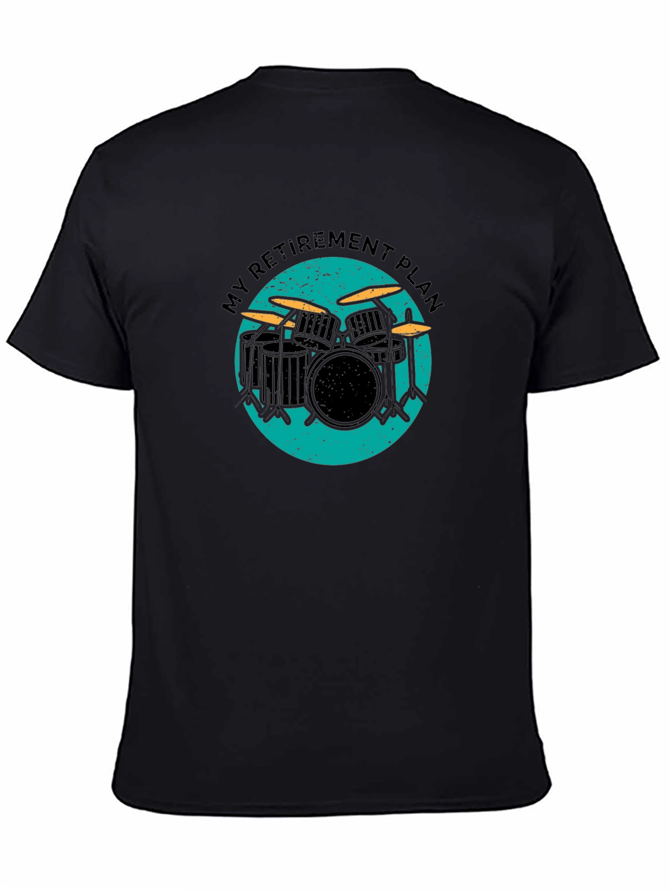 Black My Retirement Plan Drum Set Graphic Tee view 4