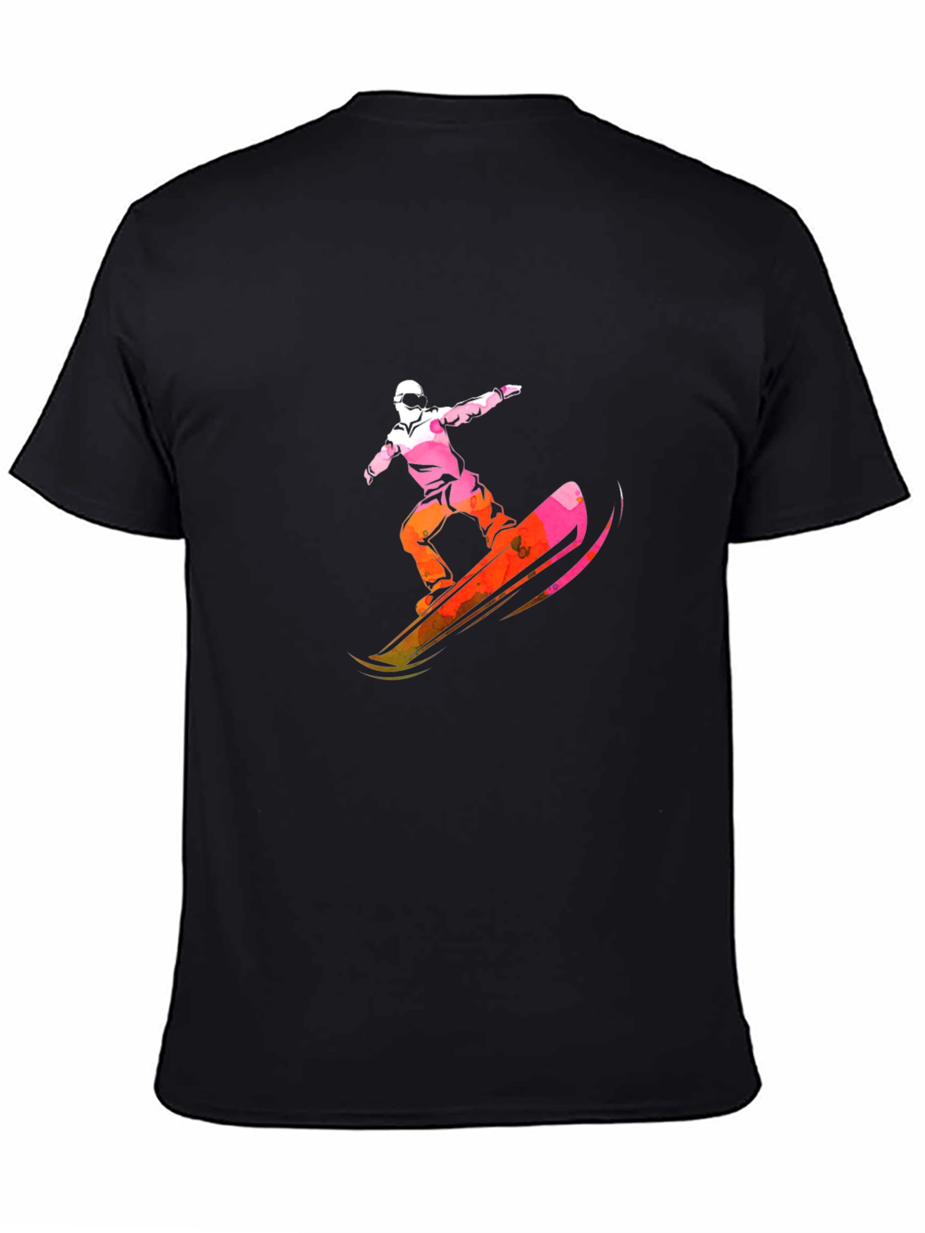 Black Cool Snowboarder Graphic Tee - Black view 4