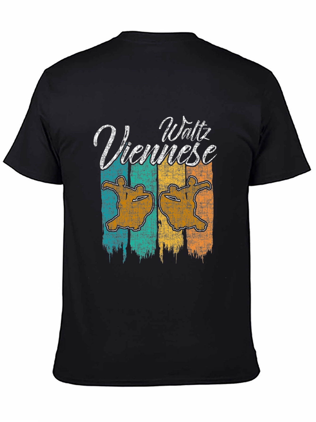 Black Viennese Waltz Retro Graphic T-Shirt view 4