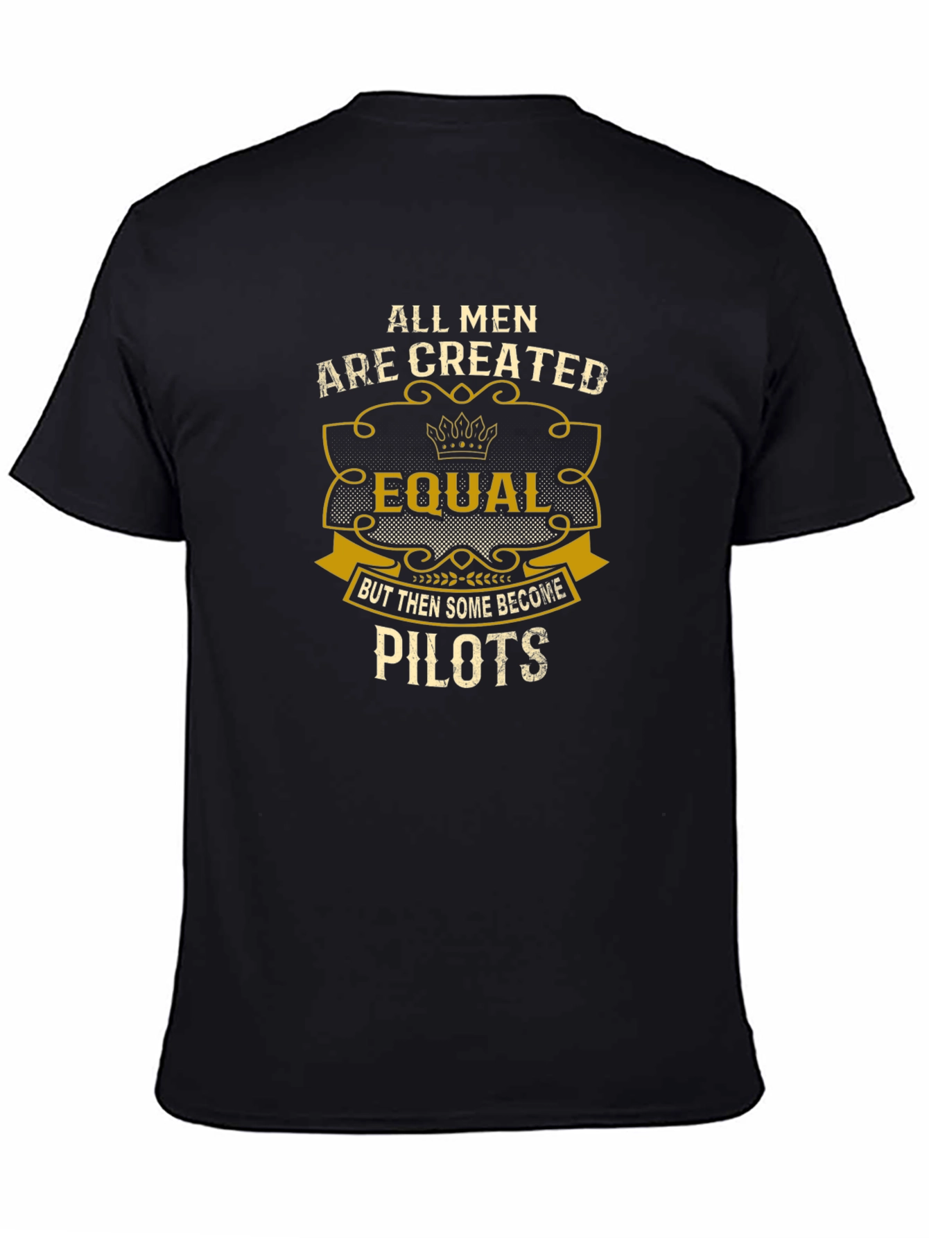 Black All Men Are Created Equal Pilot T-Shirt view 4