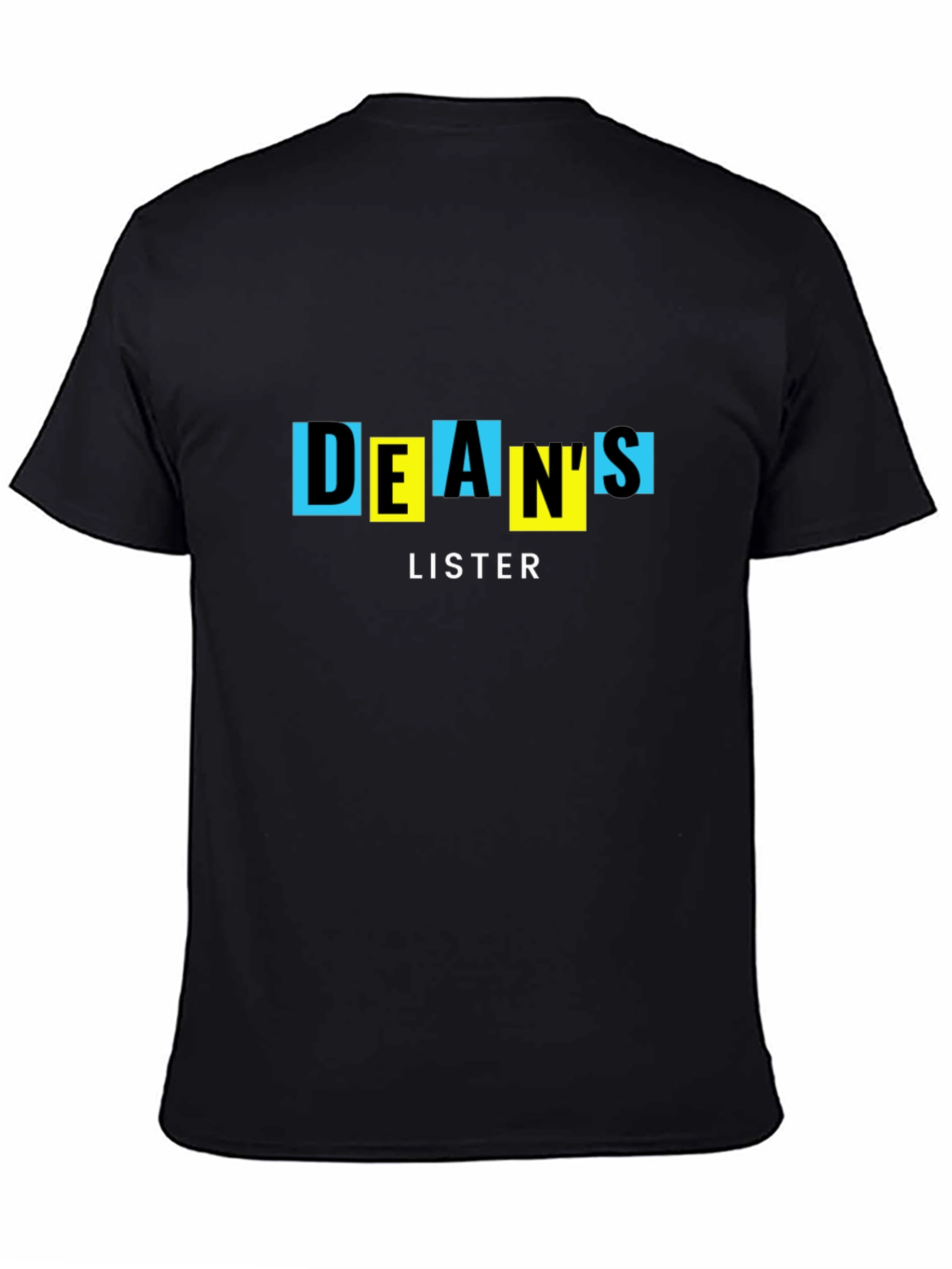 Black DEAN'S LISTER Graphic Tee - Cool Novelty T-Shirt view 4