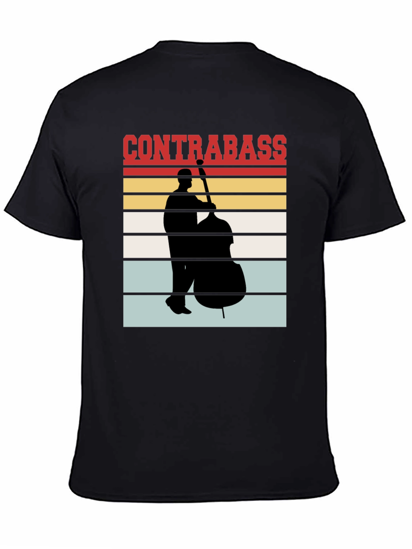 Black Contrabass Player Retro T-Shirt Music Lover Gift view 4