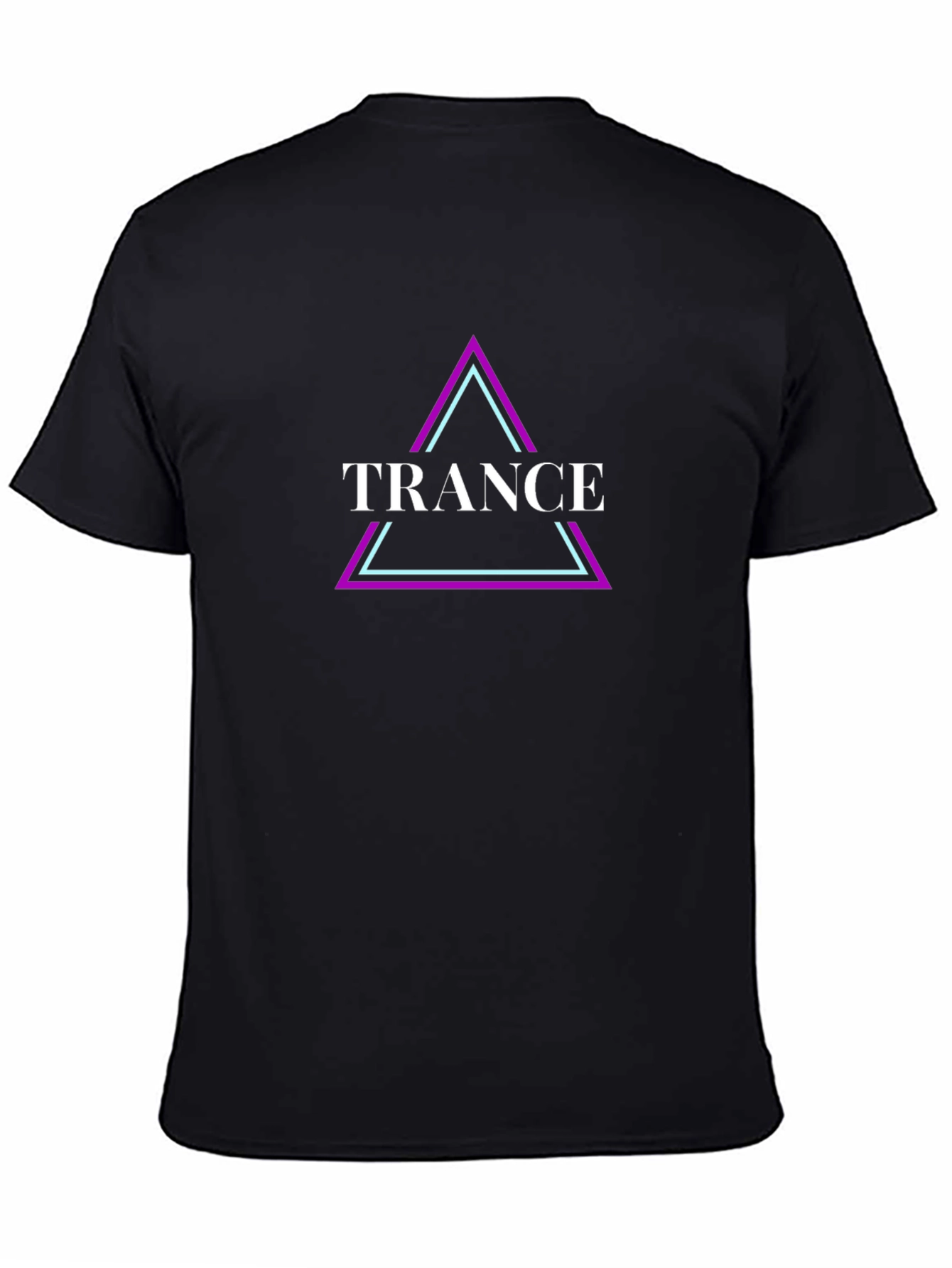 Black Trance Triangle Graphic Black T-Shirt view 4