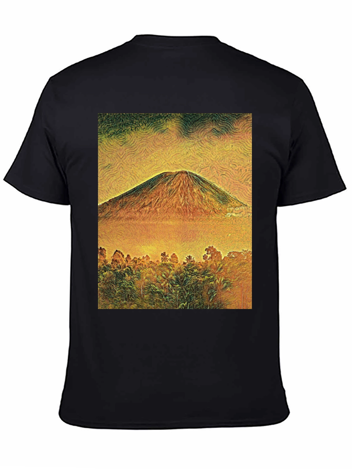 Black Mountain View Graphic Tee - Black Unisex T-Shirt view 4