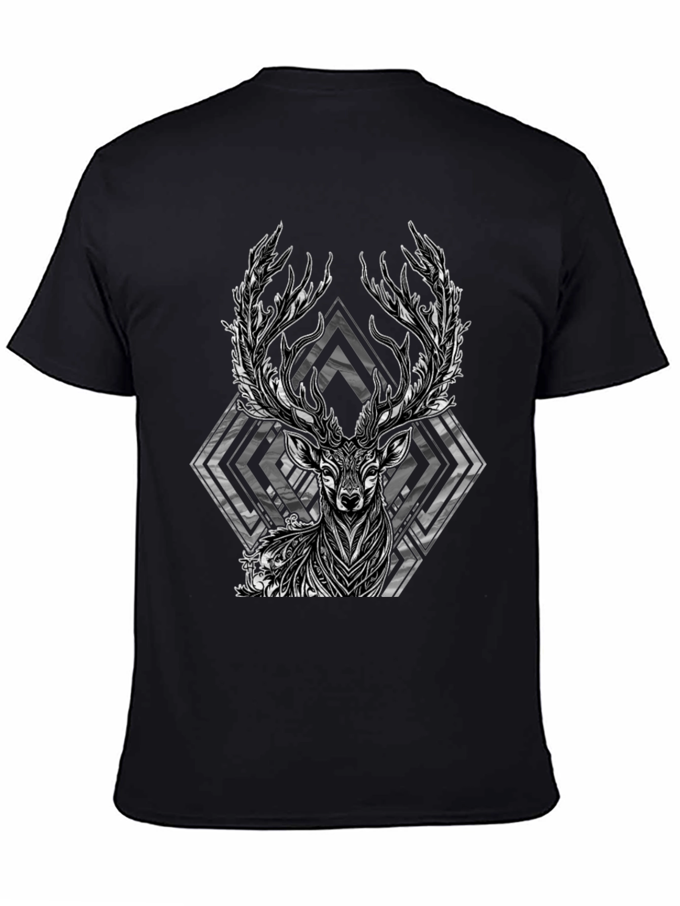 Black Mystic Stag Graphic Tee - Black Cotton Blend view 4