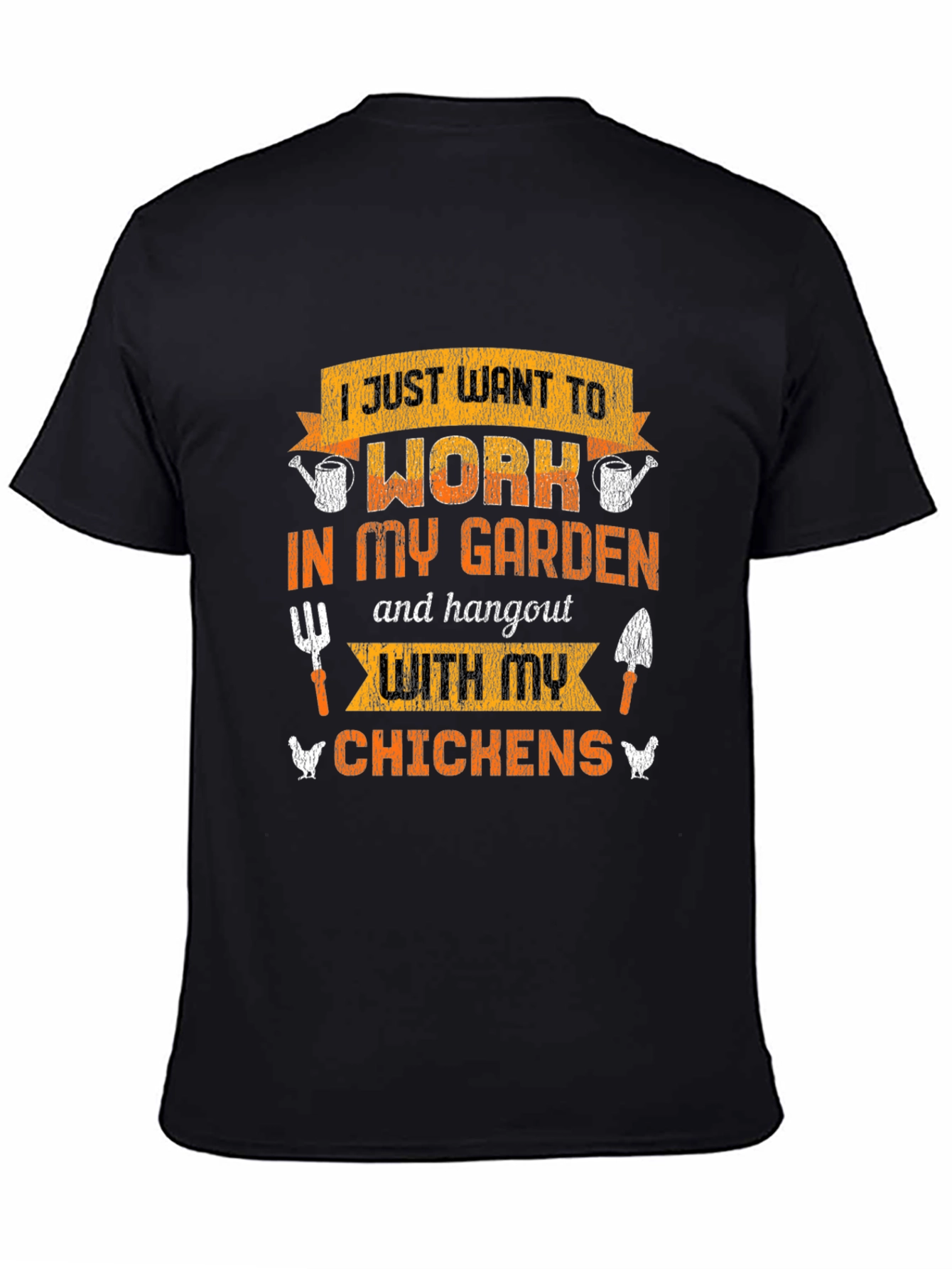 Black Gardening & Chicken Lover T-Shirt view 4