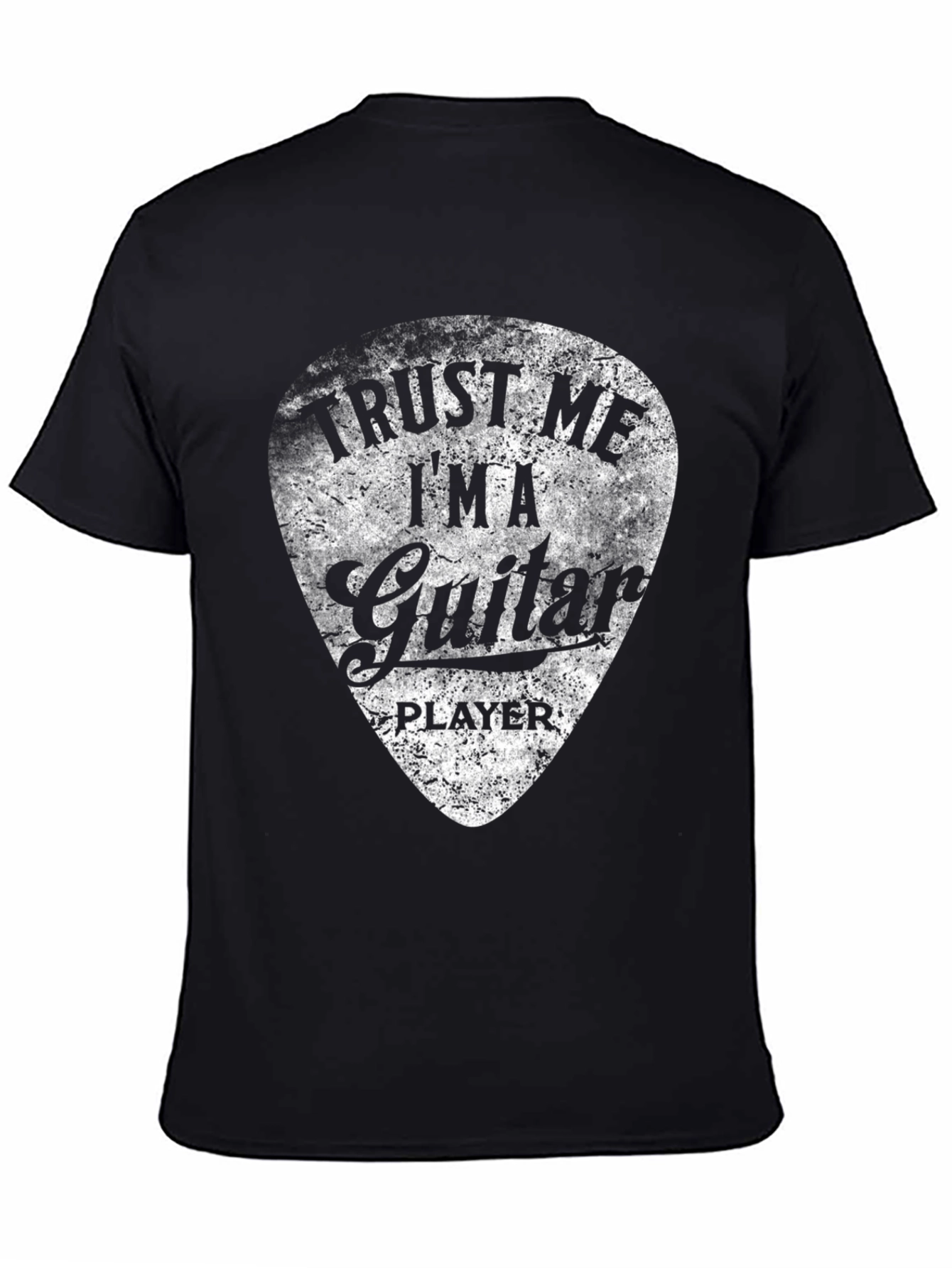 Black Trust Me Guitar Player Black Graphic T-Shirt view 4