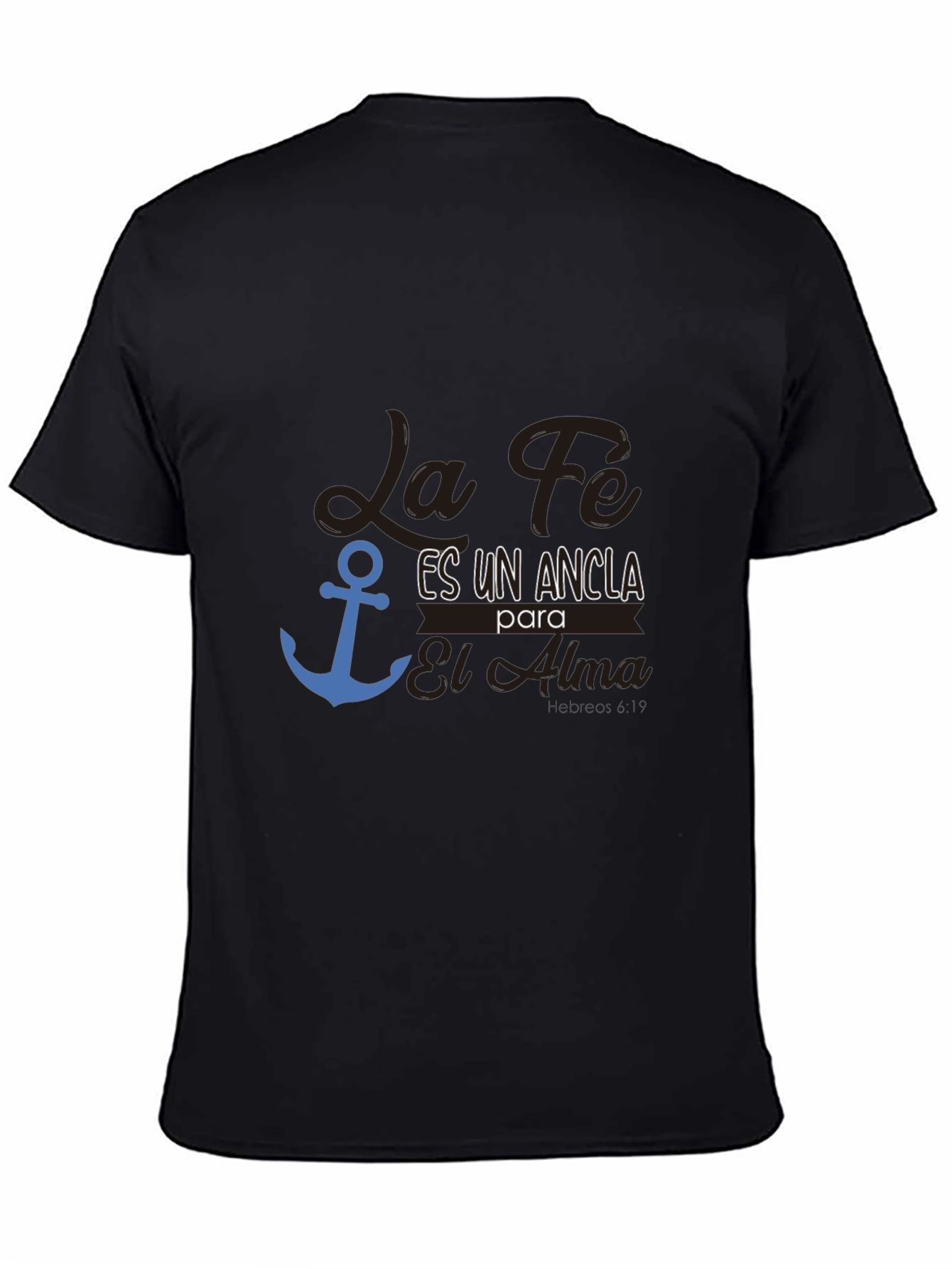 Black Faith Anchor T-Shirt - Soulful Graphic Tee view 4