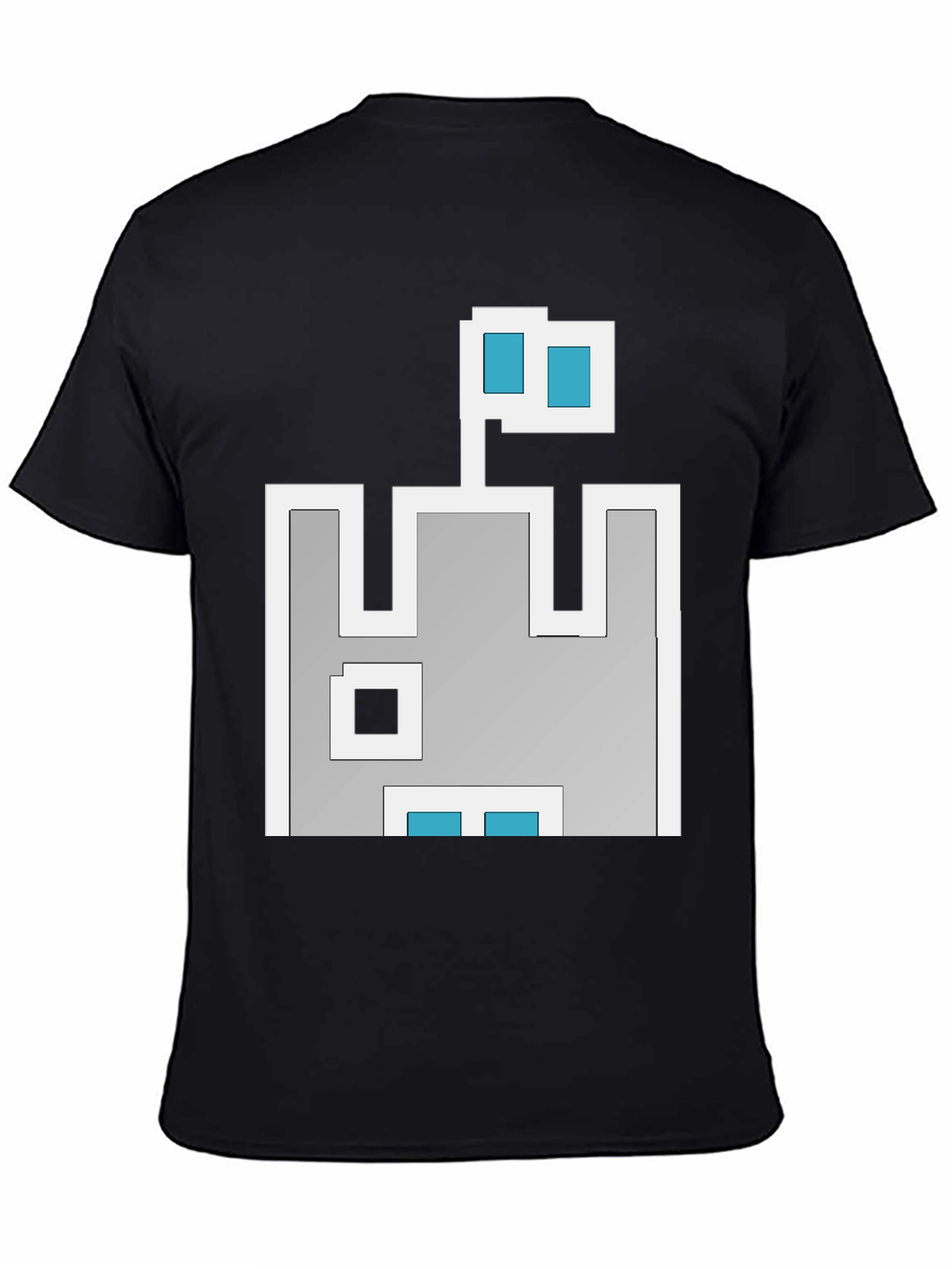 Black Retro Pixel Castle T-Shirt - Black view 4
