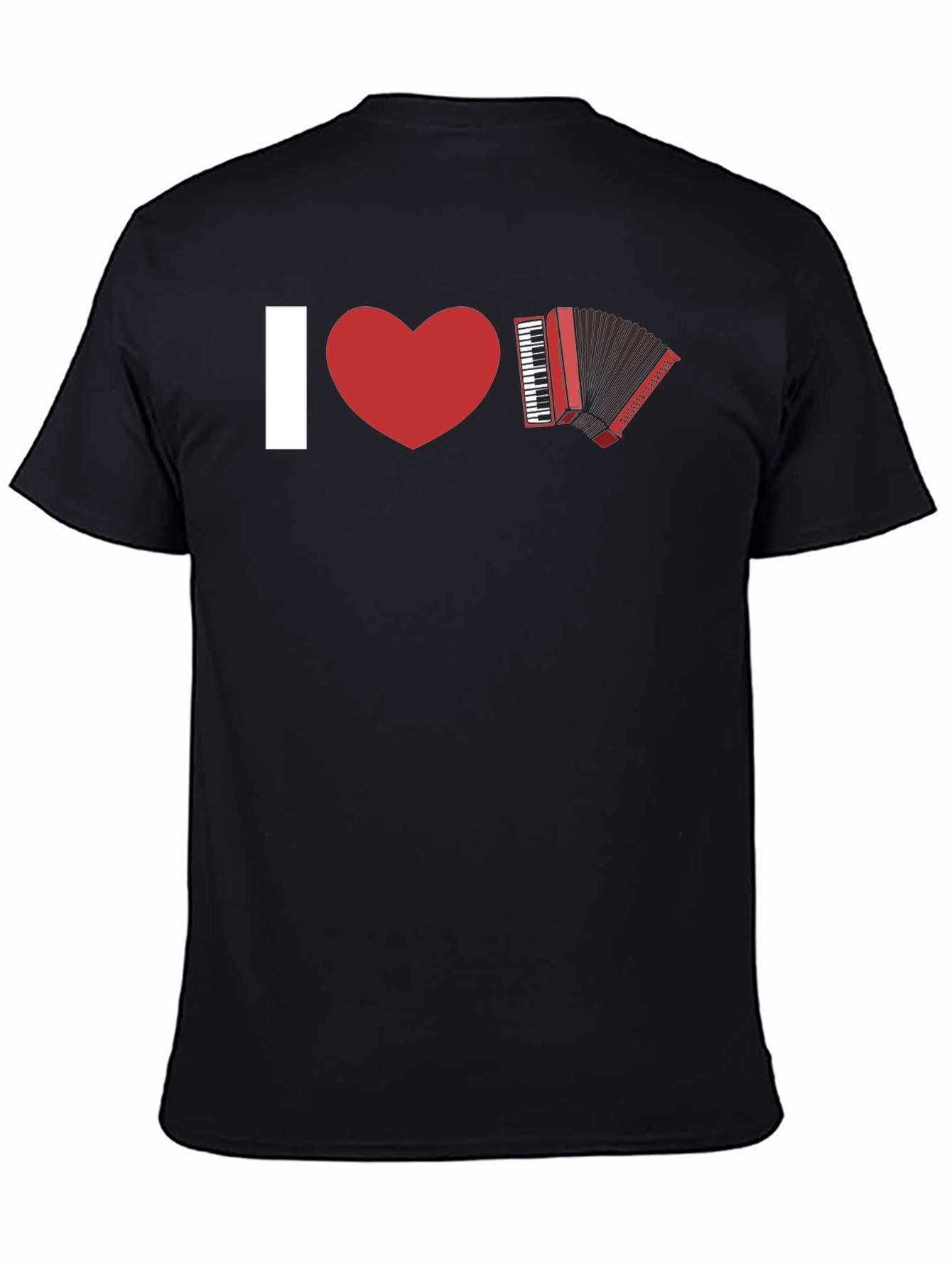 Black I Heart Accordion Tee - Musician's Statement T-Shirt view 4