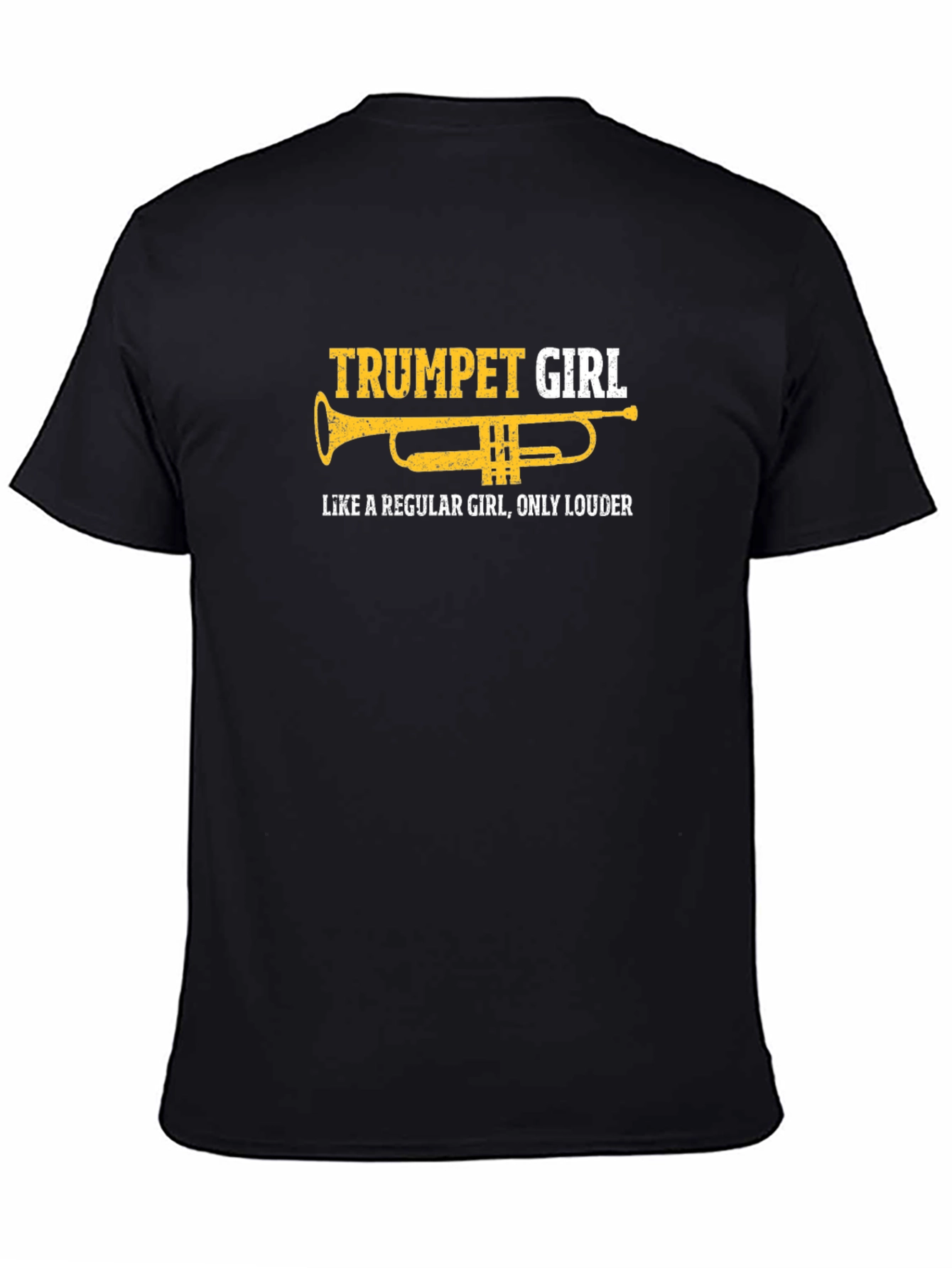 Black Trumpet Girl Tee - Funny Band T-Shirt view 4
