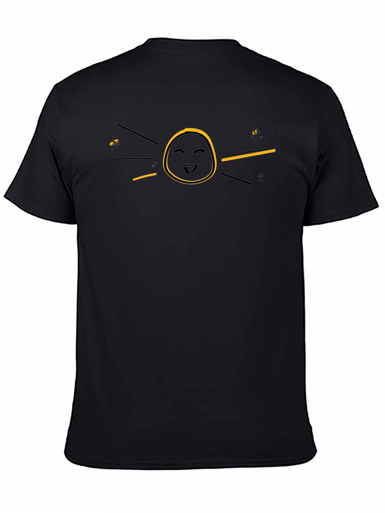 Black Funny Graphic Black T-Shirt - Smiley Face Sun Design view 4