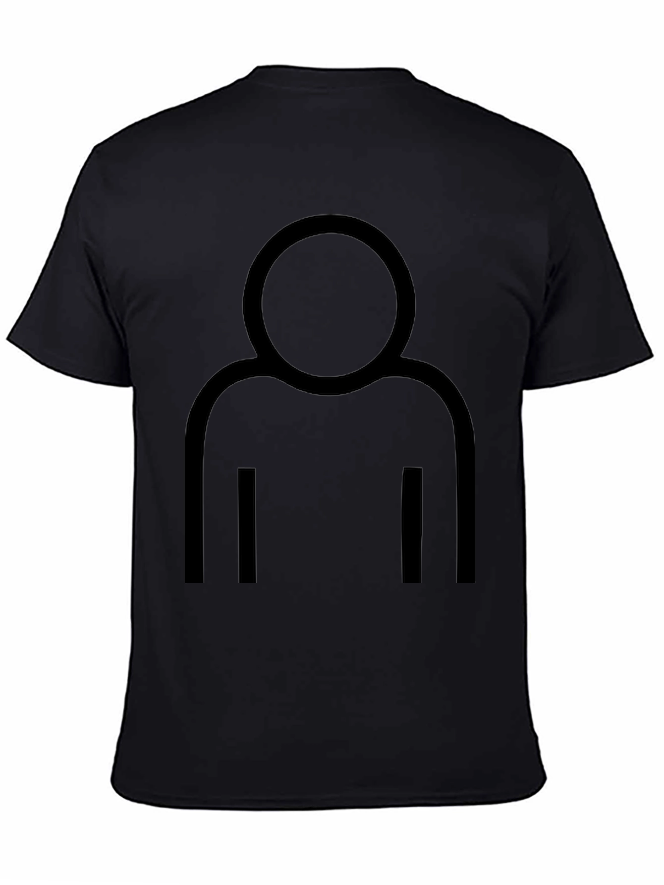 Black Minimalist Person Icon Black T-Shirt view 4