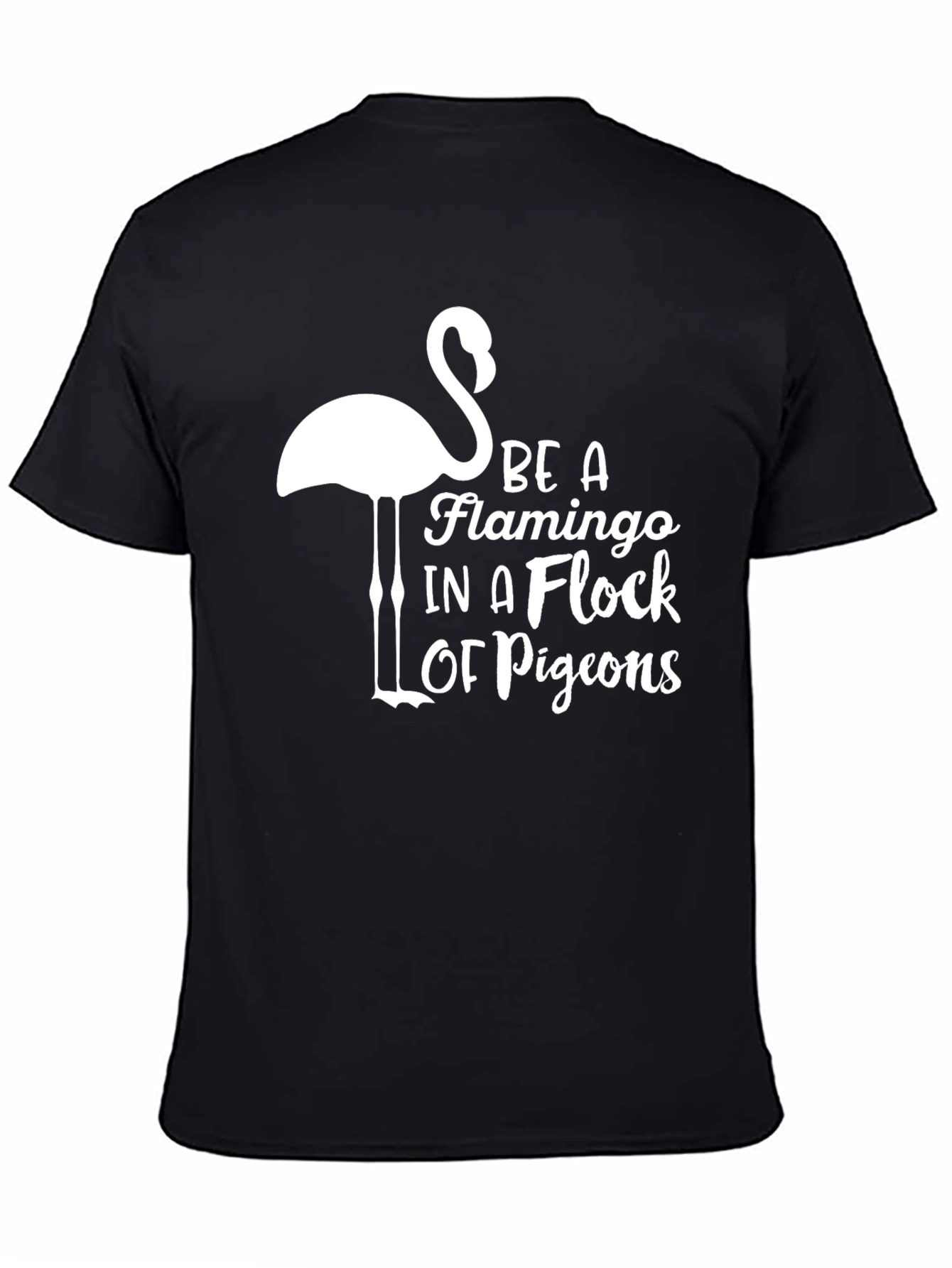 Black Be a Flamingo T-Shirt: Stylish Graphic Tee view 4