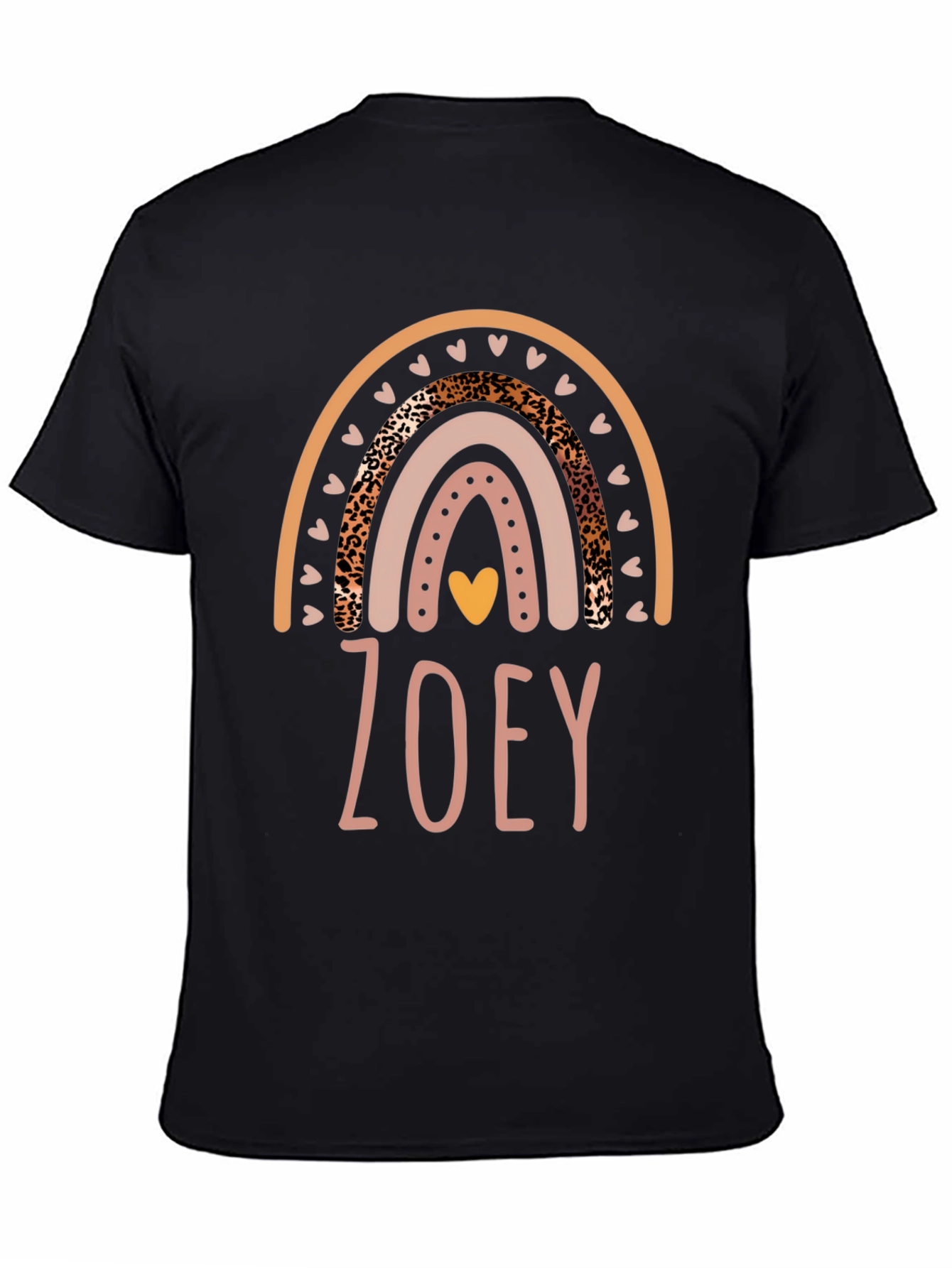 Black Zoey Rainbow Graphic Tee - Cute Personalized T-Shirt view 4