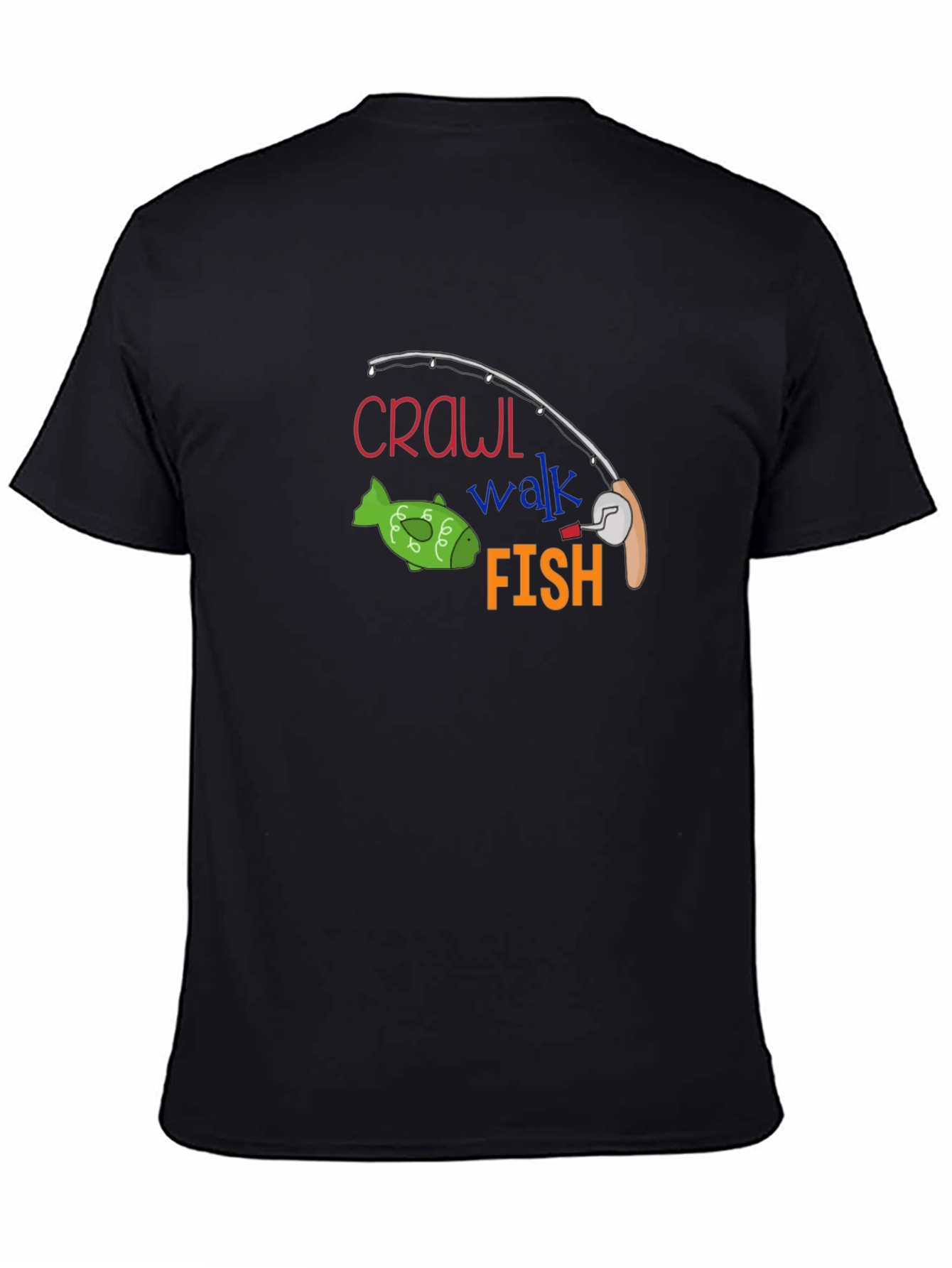 Black Crawl Walk Fish T-Shirt view 4