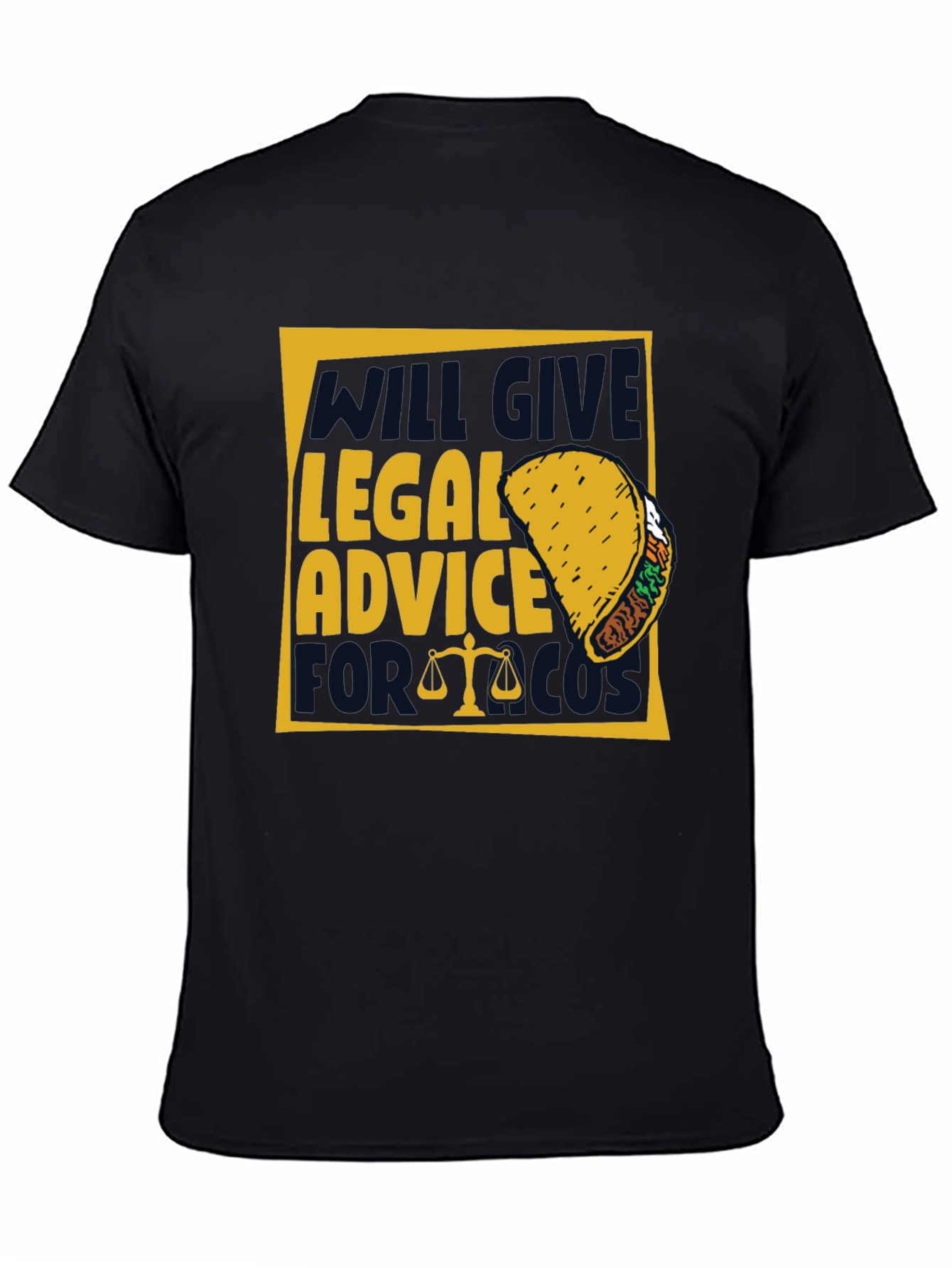 Black Legal Advice for Taco Funny T-Shirt view 4