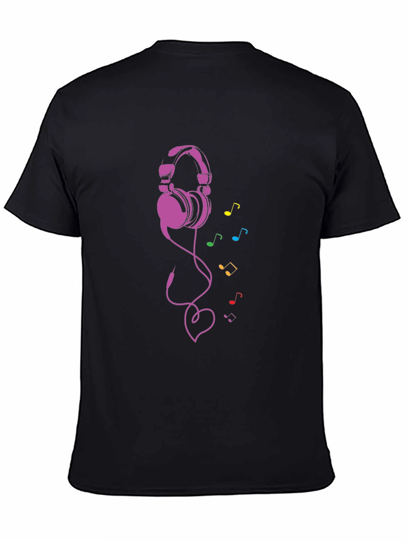 Black Headphones & Music Note Tee view 4