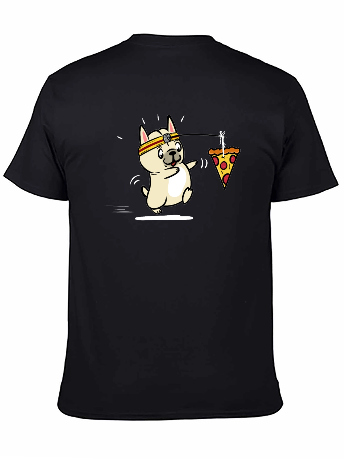 Black Dog Pizza Funny Graphic T-Shirt view 4