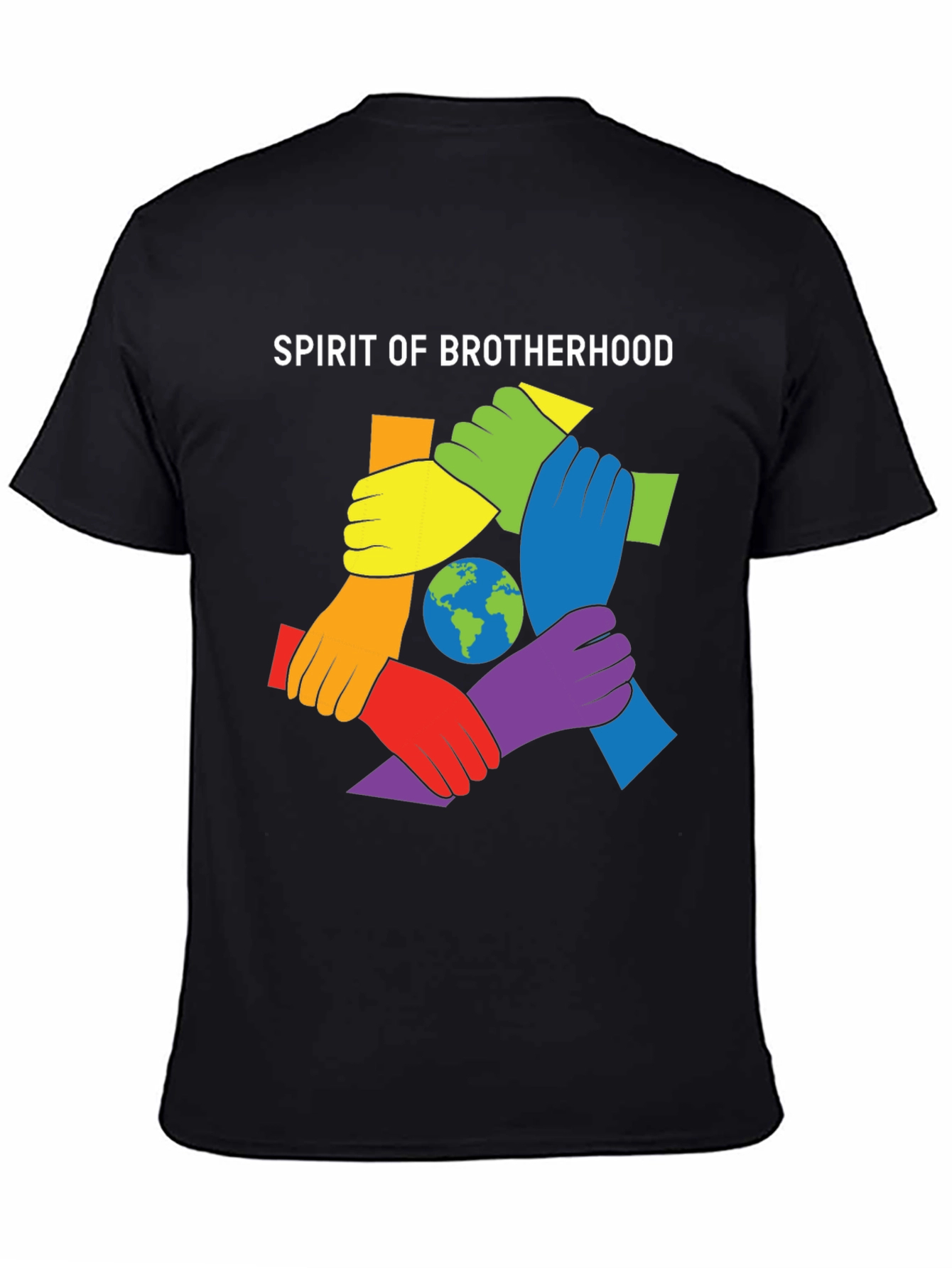 Black Spirit of Brotherhood Graphic T-Shirt view 4
