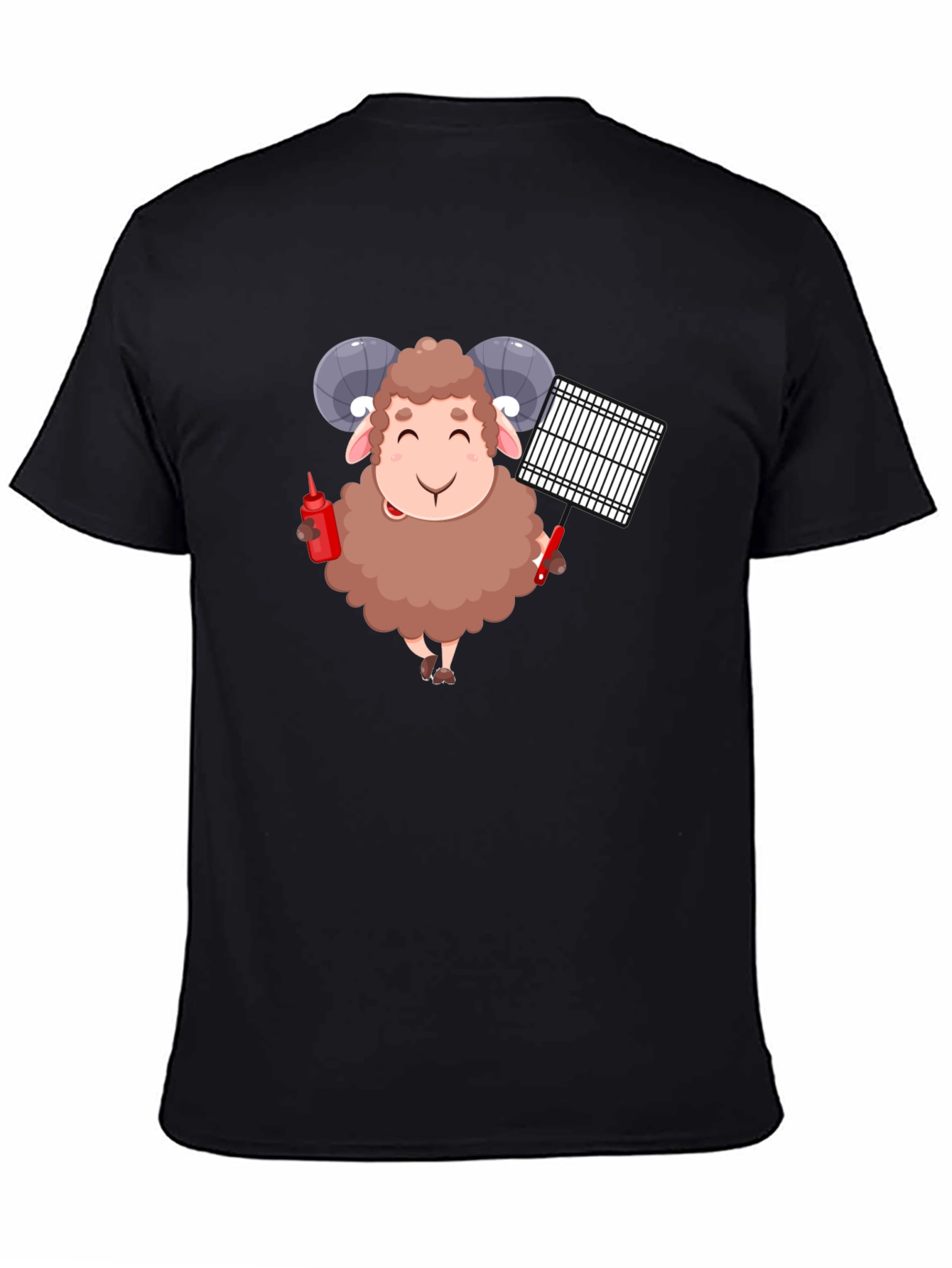 Black Grilling Ram Graphic Tee - Black T-Shirt view 4