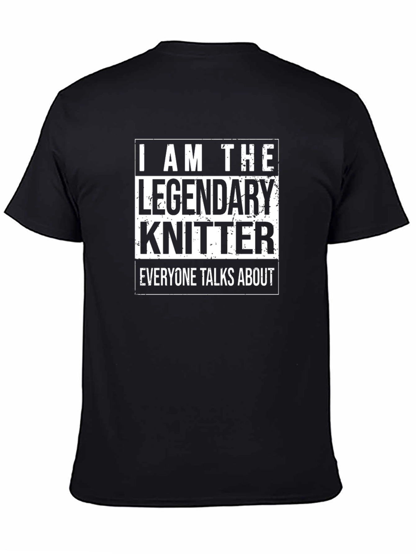 Black Legendary Knitter T-Shirt - Funny Knitting Gift view 4