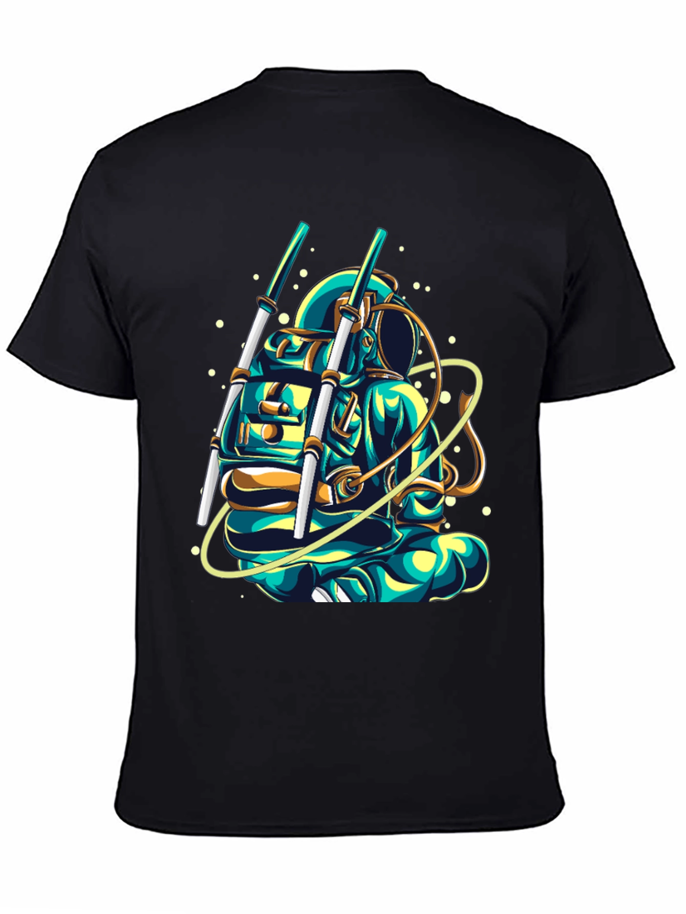Black Astronaut Graphic T-Shirt - Cool Space Design view 4