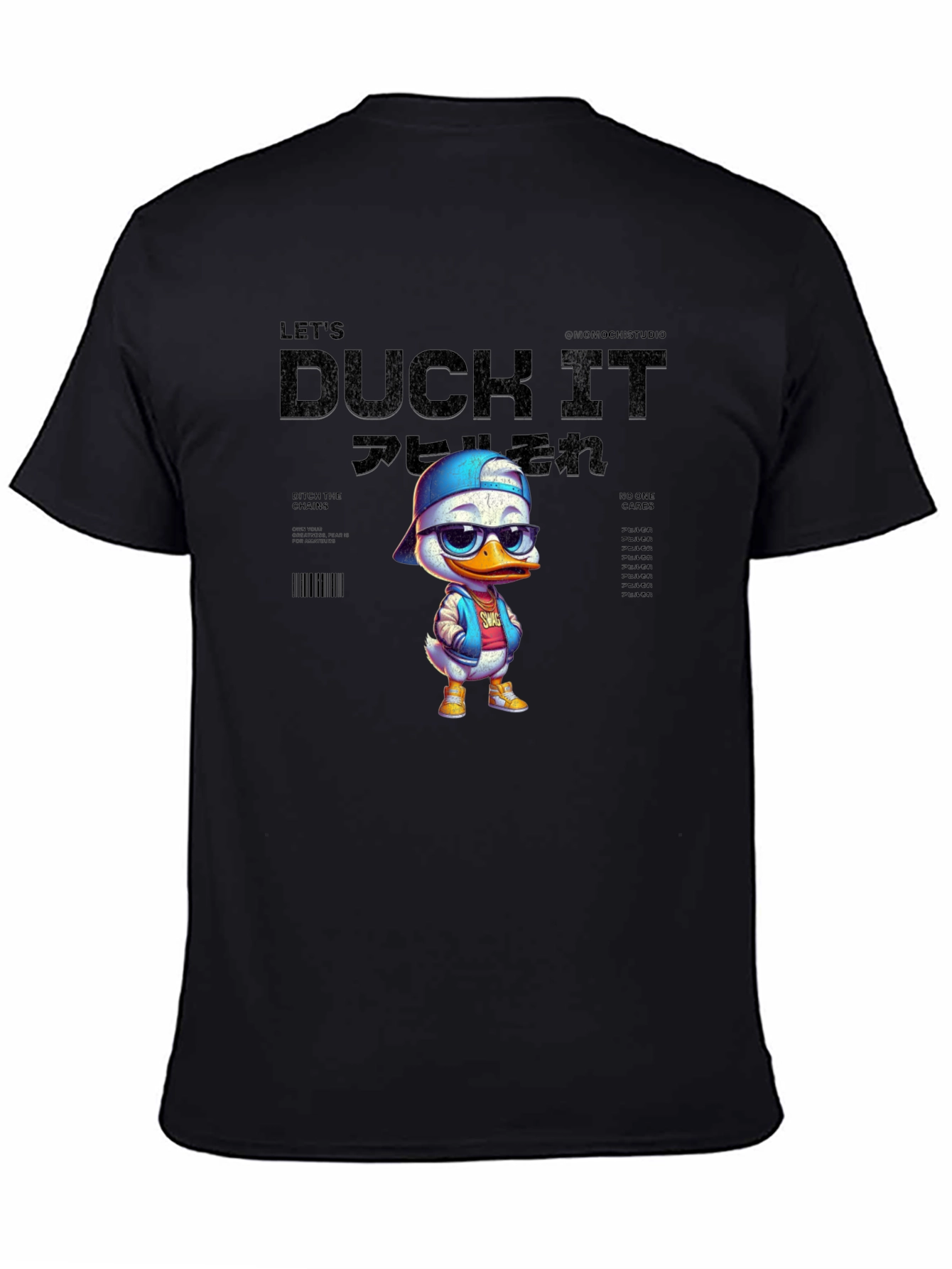 Black Cool Duck Graphic Tee - Unisex Black T-Shirt view 4