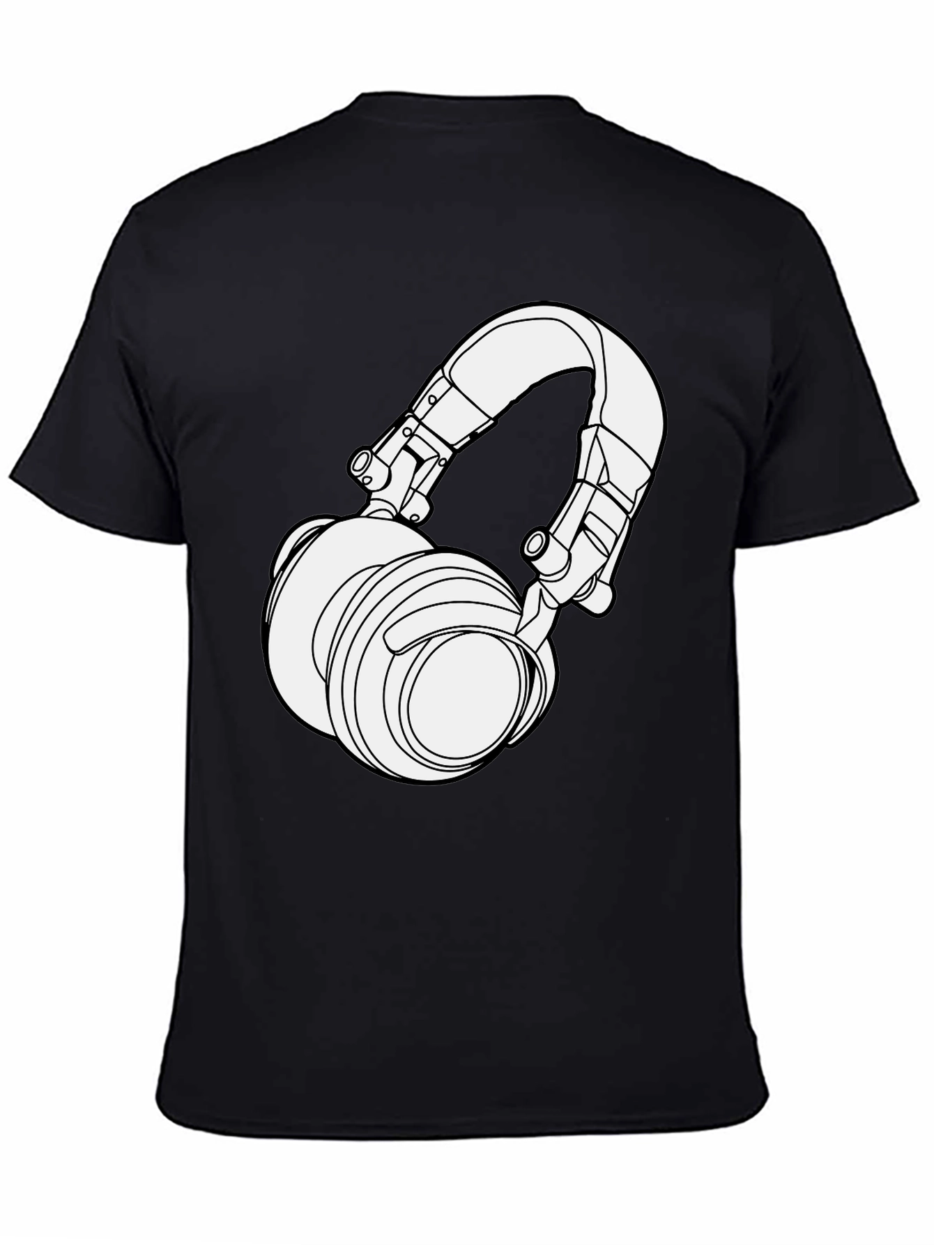 Black Headphone Graphic T-Shirt - Stylish Music Lover Tee view 4