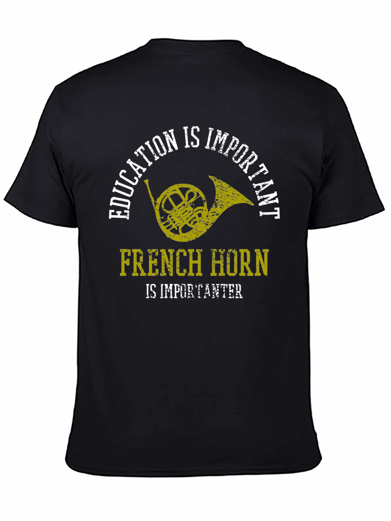 Black French Horn is Importanter Graphic T-Shirt view 4