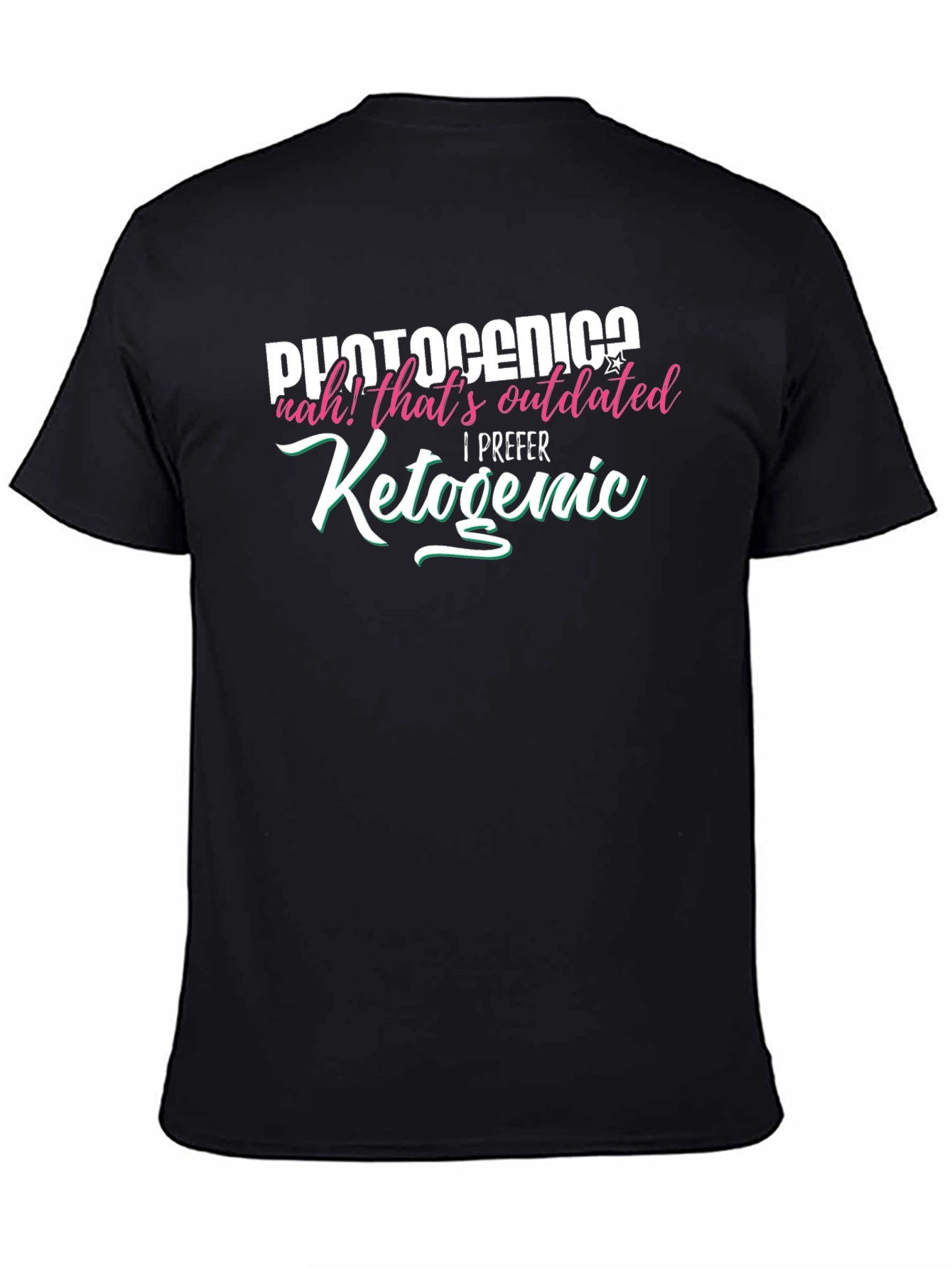 Black Funny Ketogenic Diet T-Shirt Black view 4