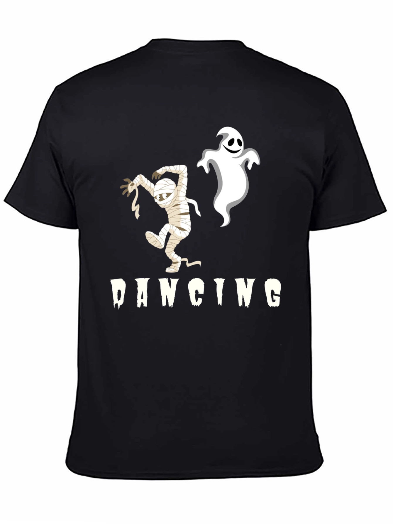 Black Dancing Mummy & Ghost Black T-Shirt view 4