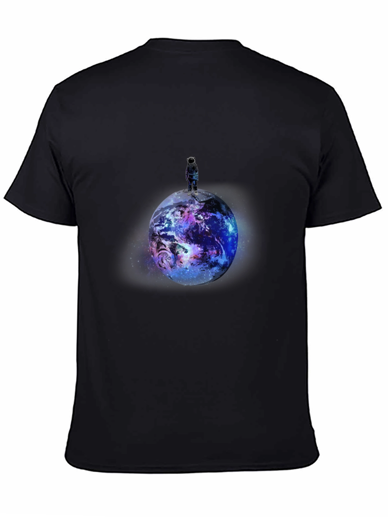 Black Astronaut Planet Graphic Print Black T-Shirt view 4