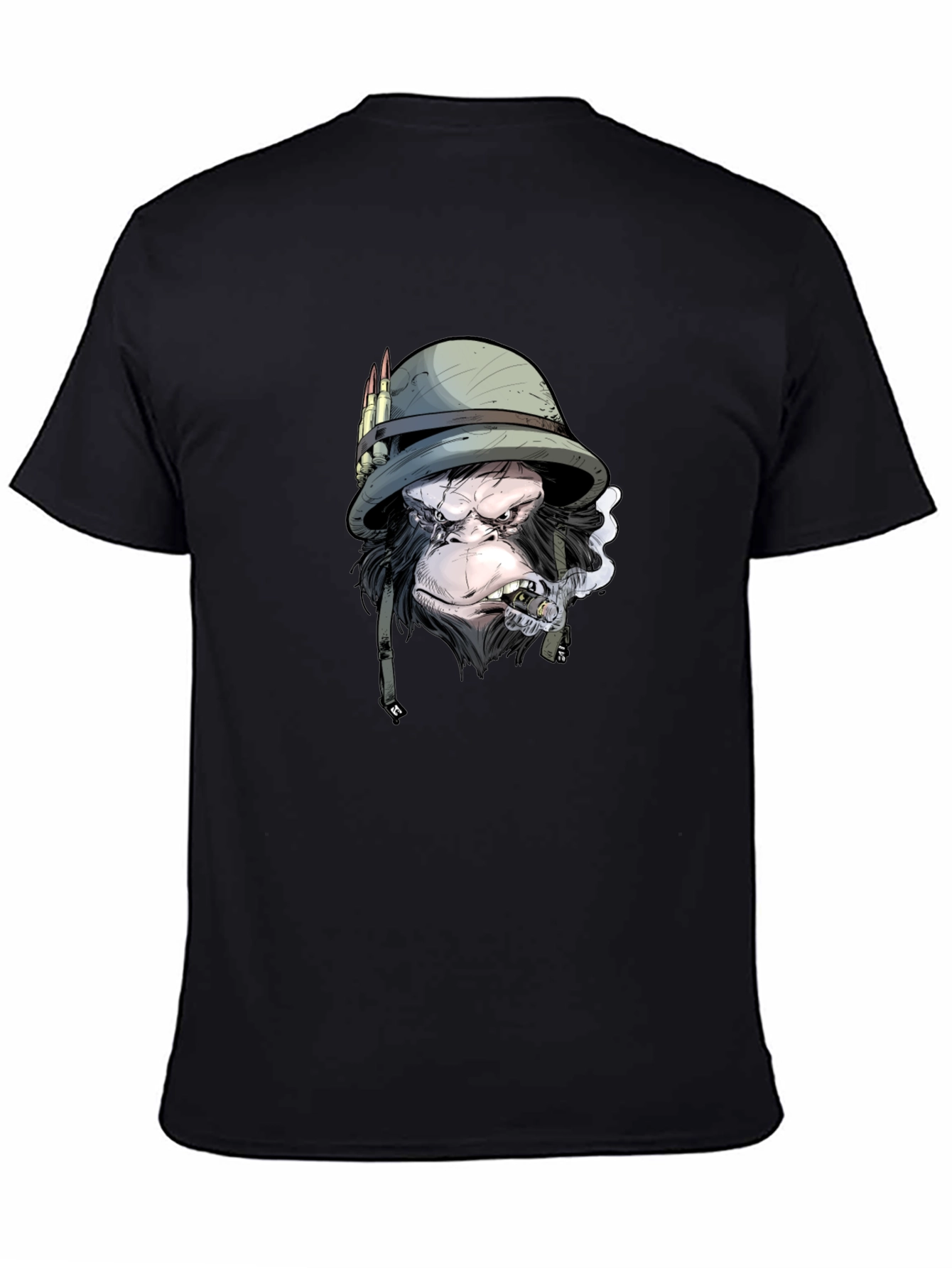 Black Monkey Soldier Graphic Print Black T-Shirt view 4