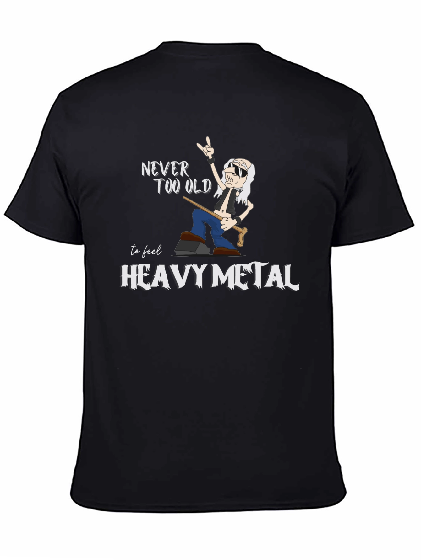 Black Never Too Old Heavy Metal T-Shirt view 4