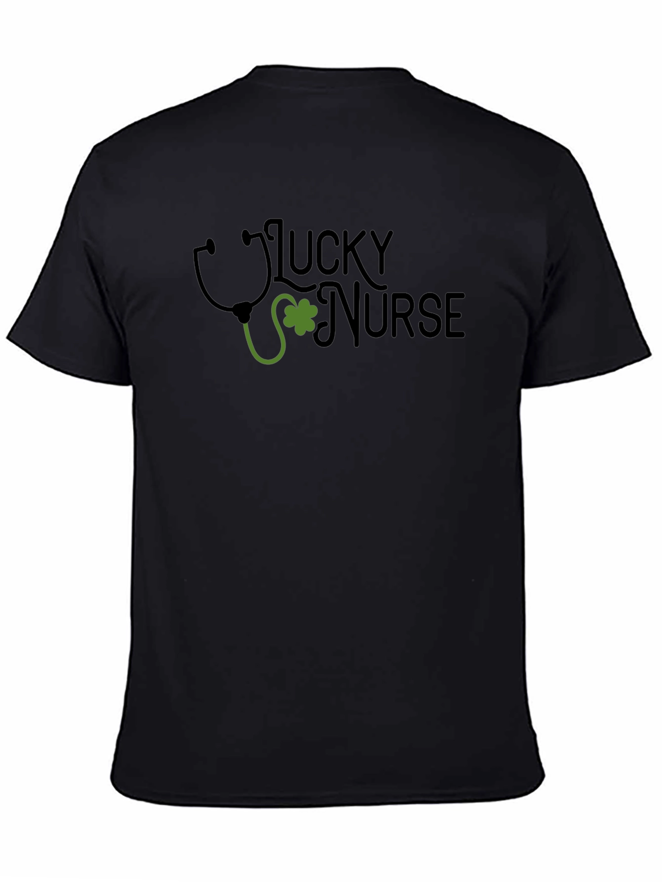 Black Lucky Nurse St. Patrick's Day T-Shirt view 4