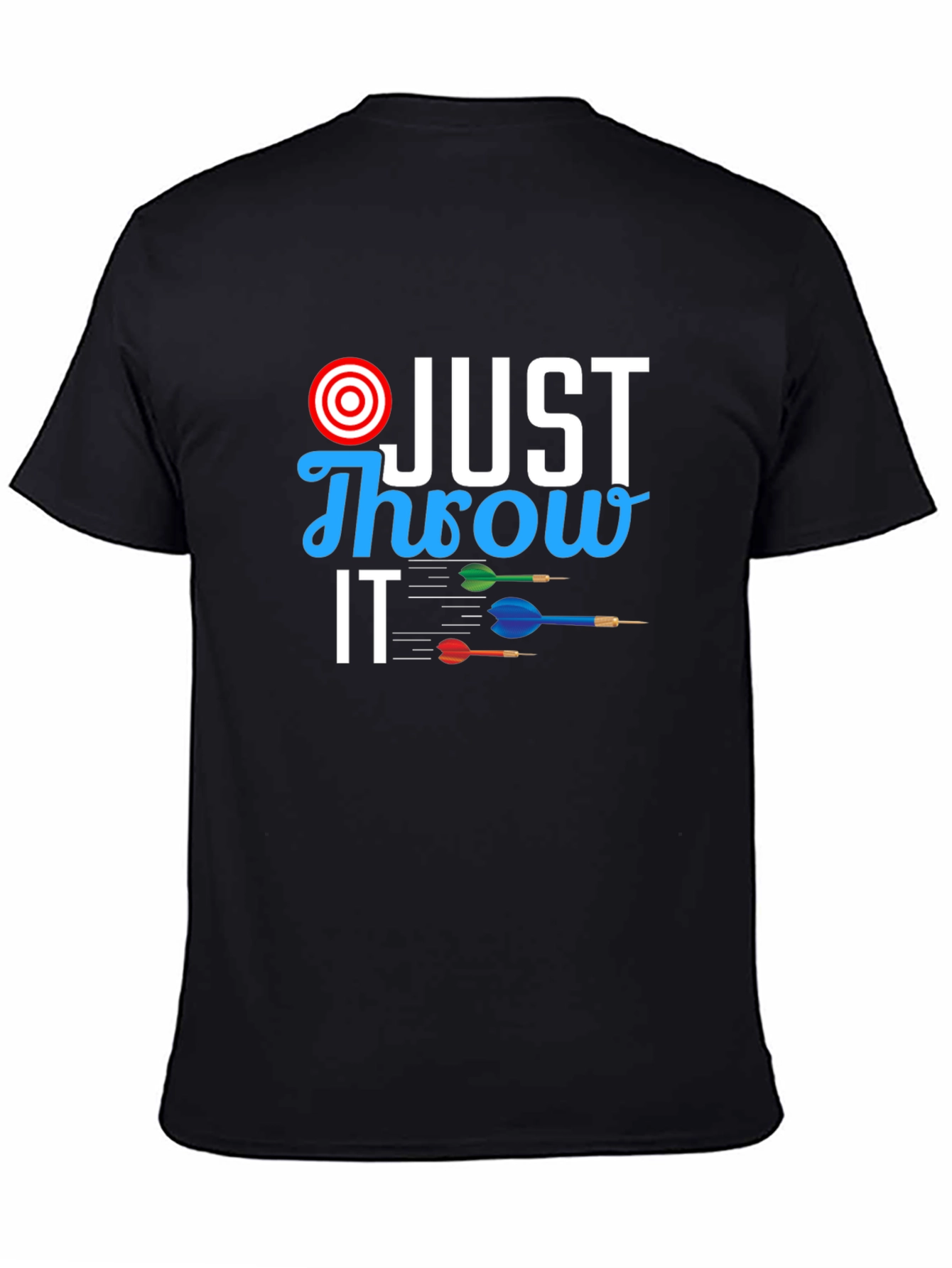Black Just Throw It T-Shirt - Dart Design view 4
