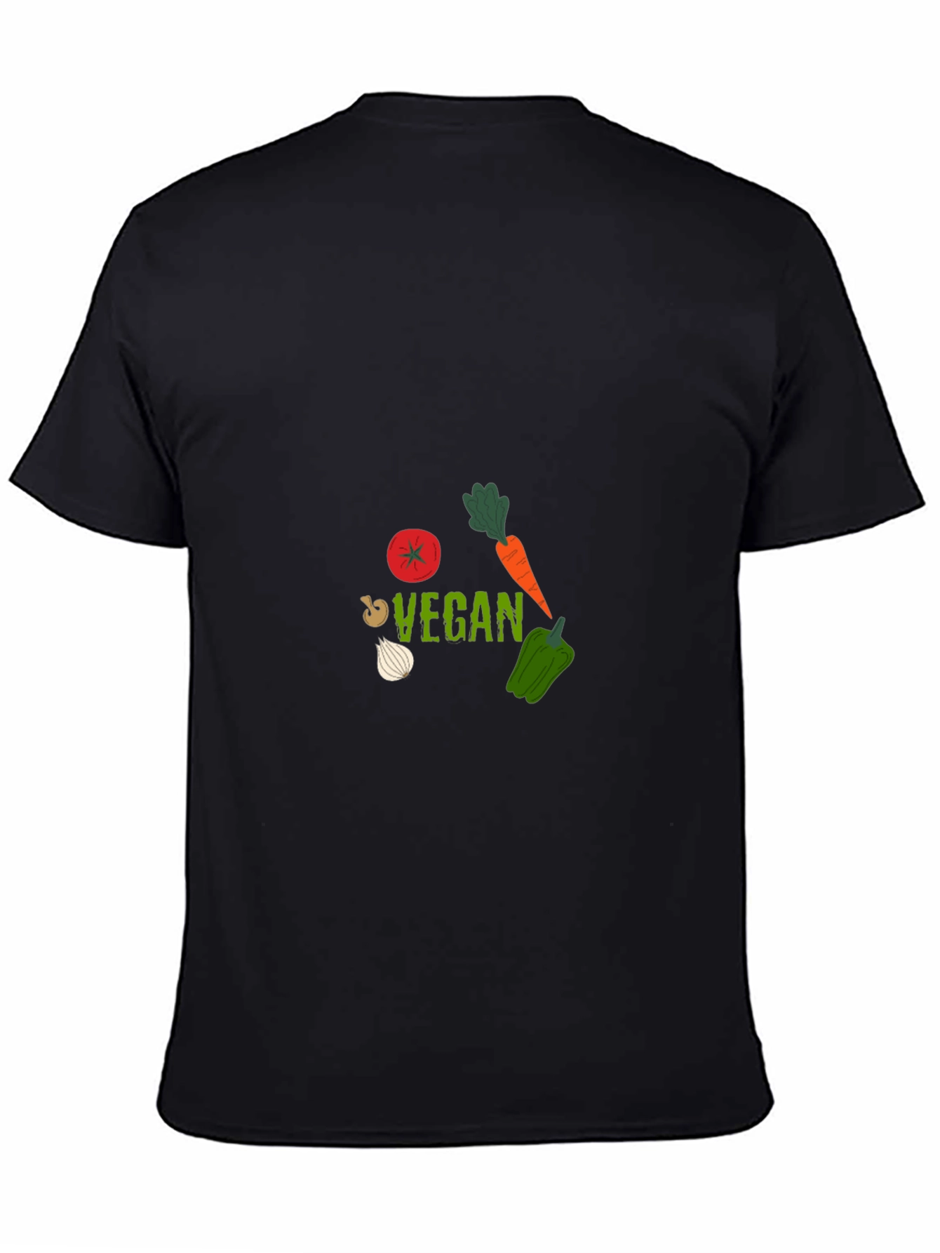 Black Vegan Graphic Tee - Black Cotton T-Shirt view 4
