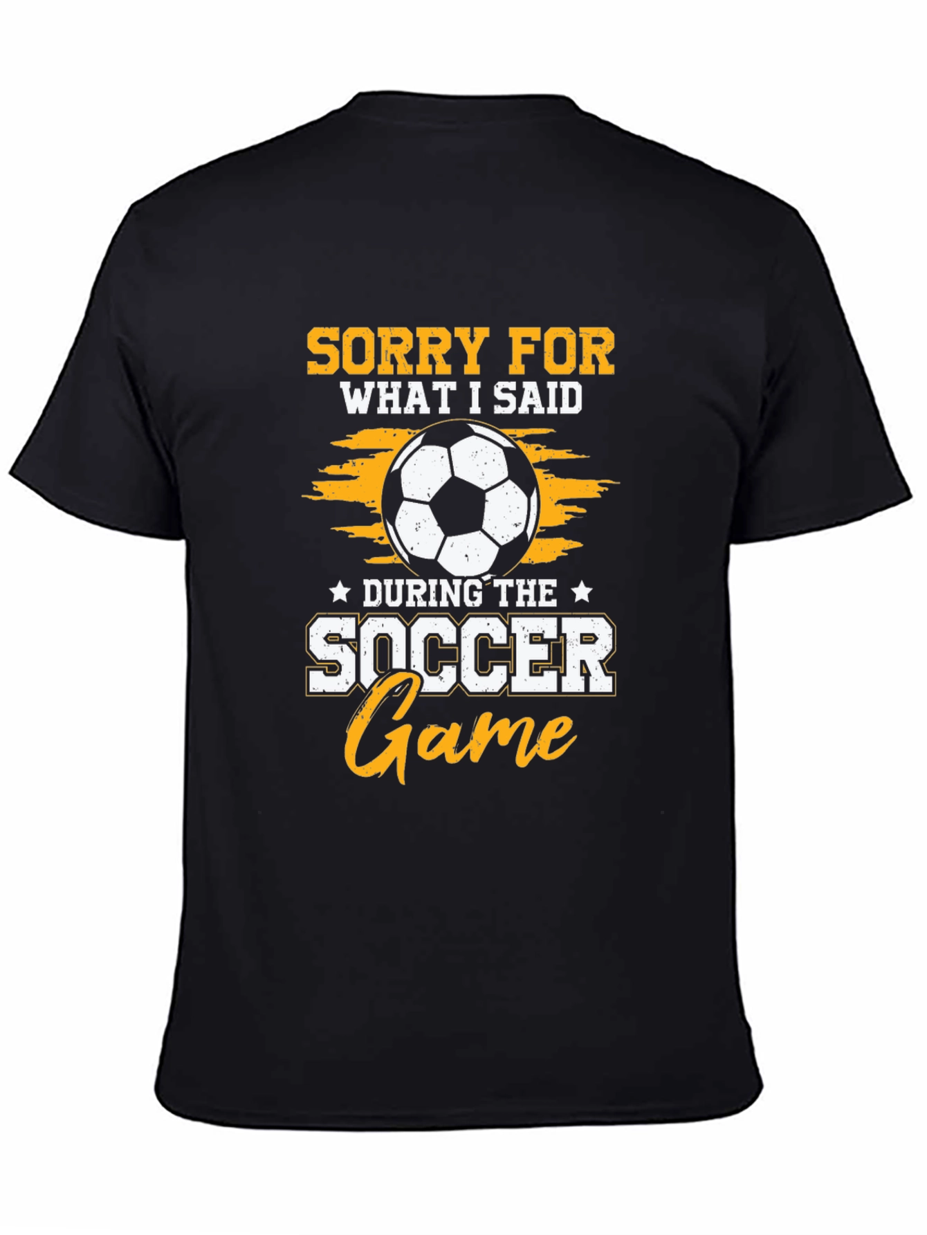 Black Funny Soccer Game Apology T-Shirt view 4