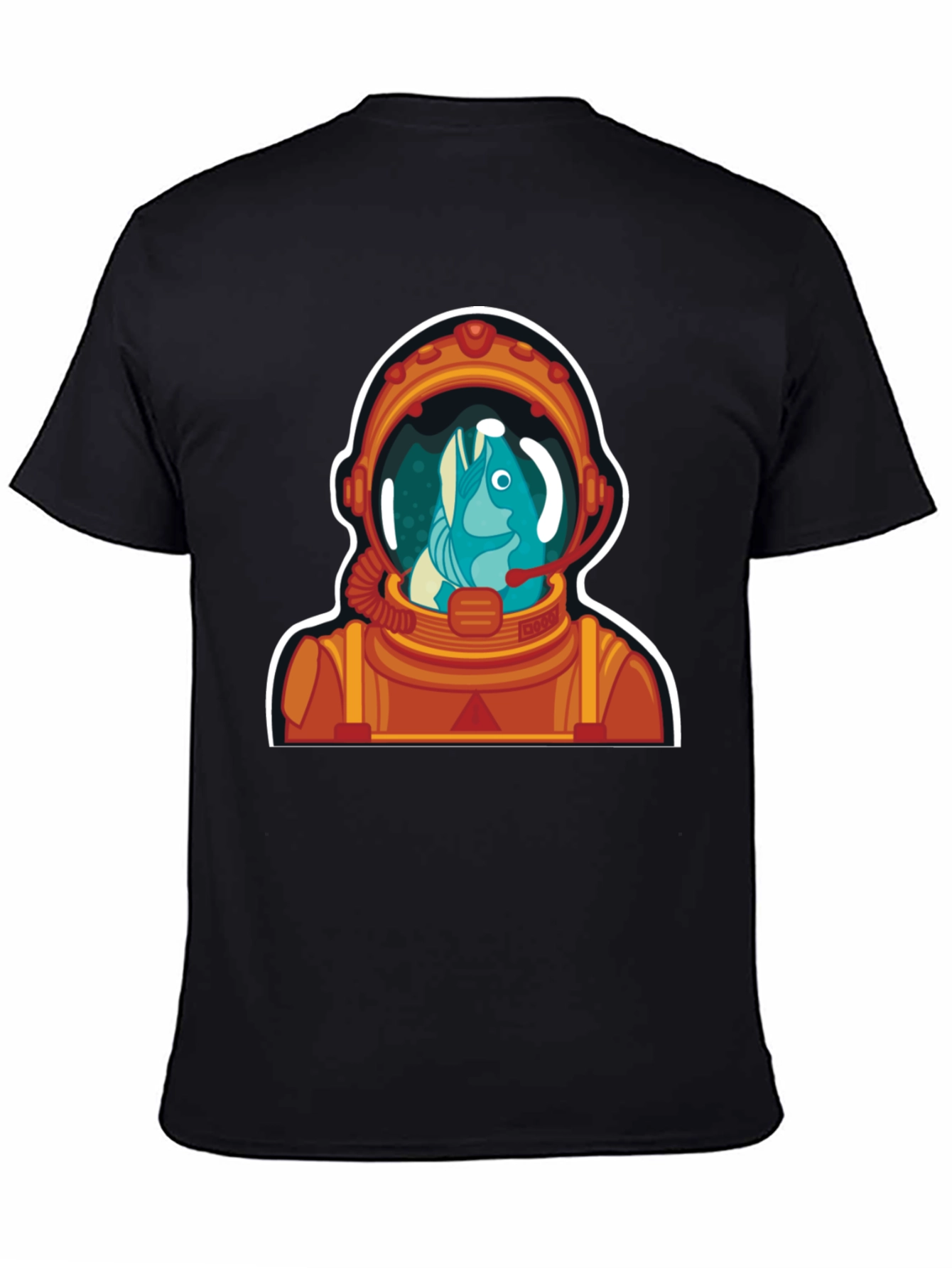 Black Astronaut Fish Graphic Tee - Space Humor view 4