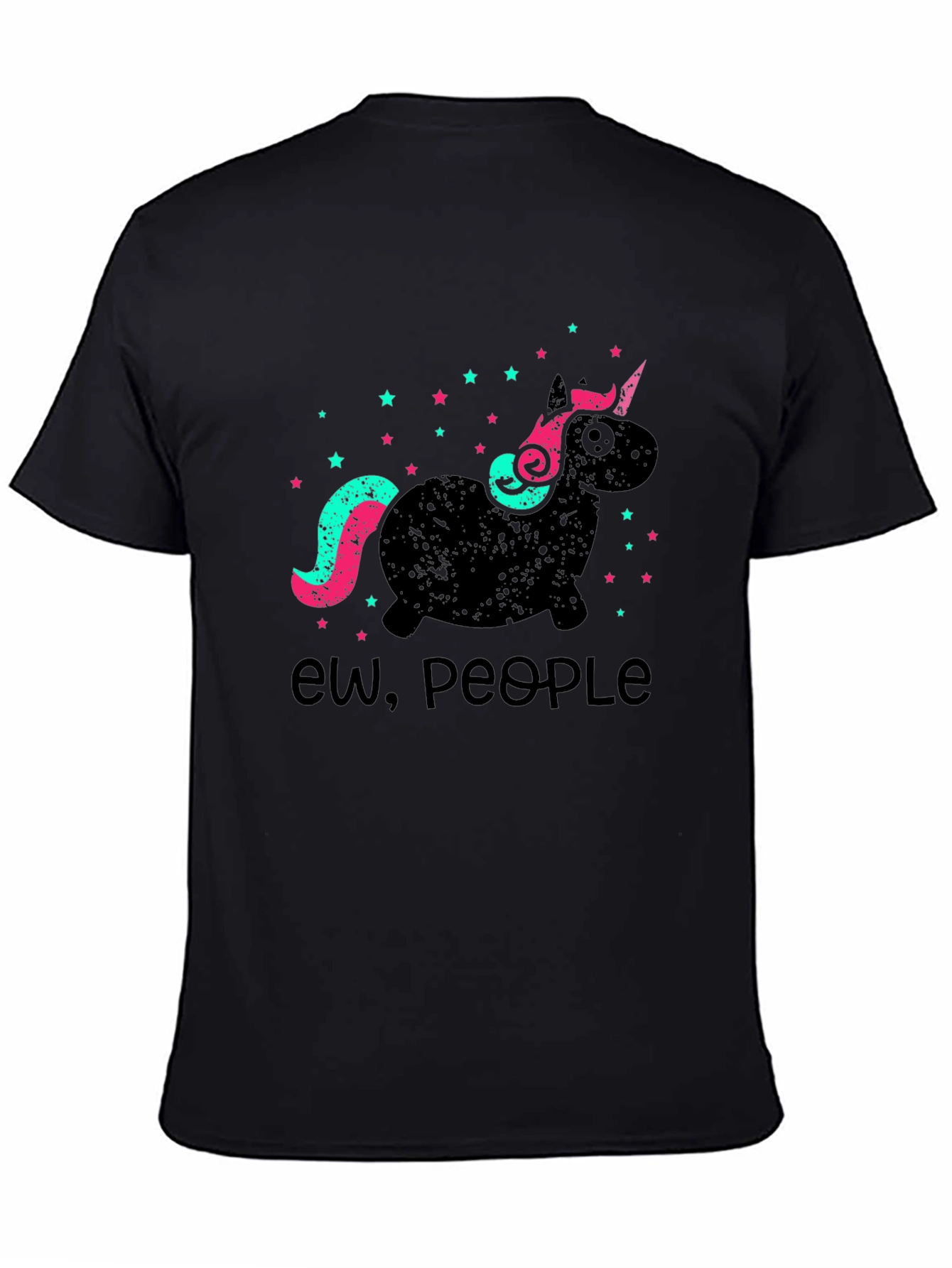 Black Ew People Unicorn Graphic Tee - Soft Cotton Blend view 4