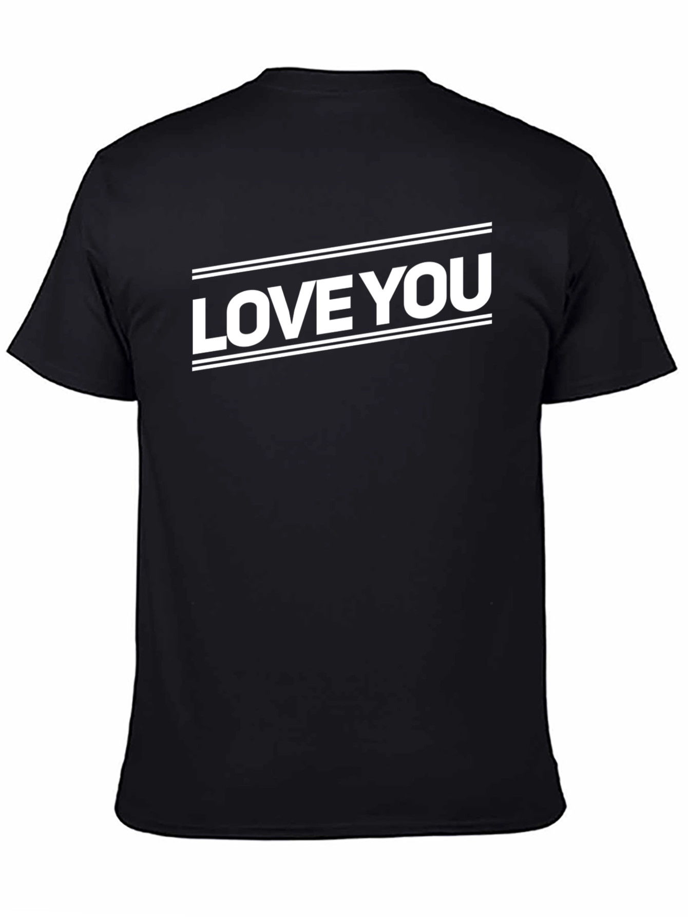 Black Love You Graphic Print Black T-Shirt view 4