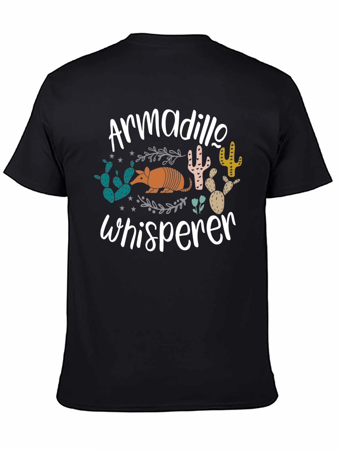 Black Armadillo Whisperer Graphic T-Shirt view 4